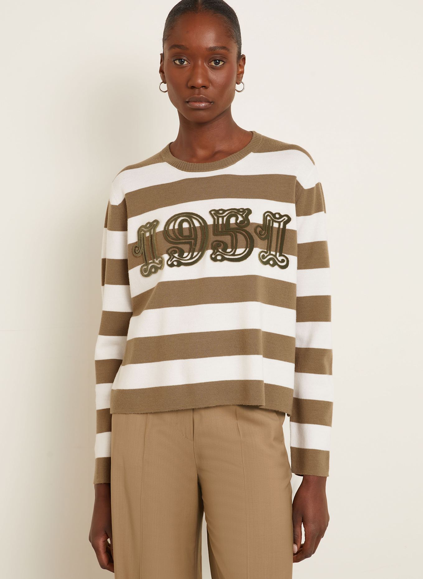 Max Mara Pullover VITERBO: ECRU / BRAUN