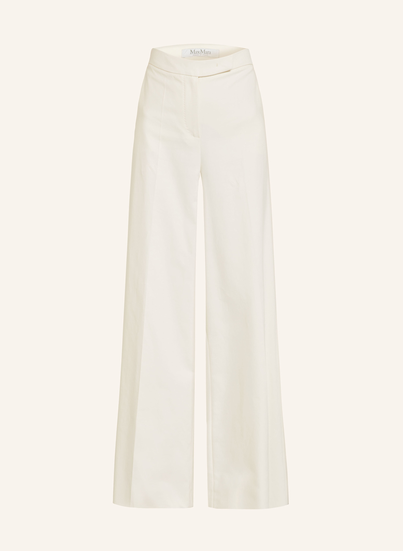 パンツ Max Mara Wide-Leg White Trousers With High Waist Max Mara FINISH wide leg trousers in ecru