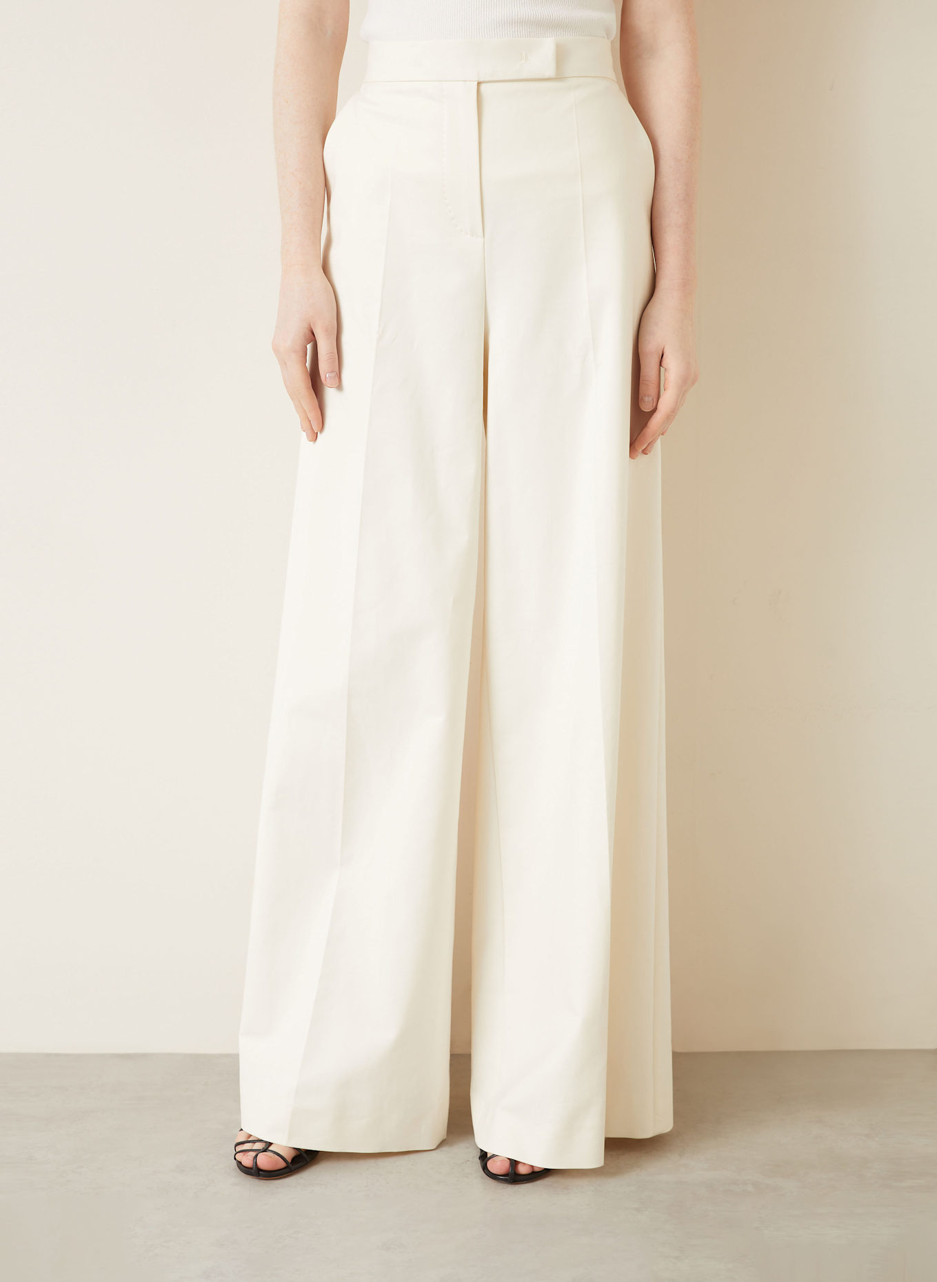 パンツ Max Mara Wide-Leg White Trousers With High Waist White trousers | Max Mara