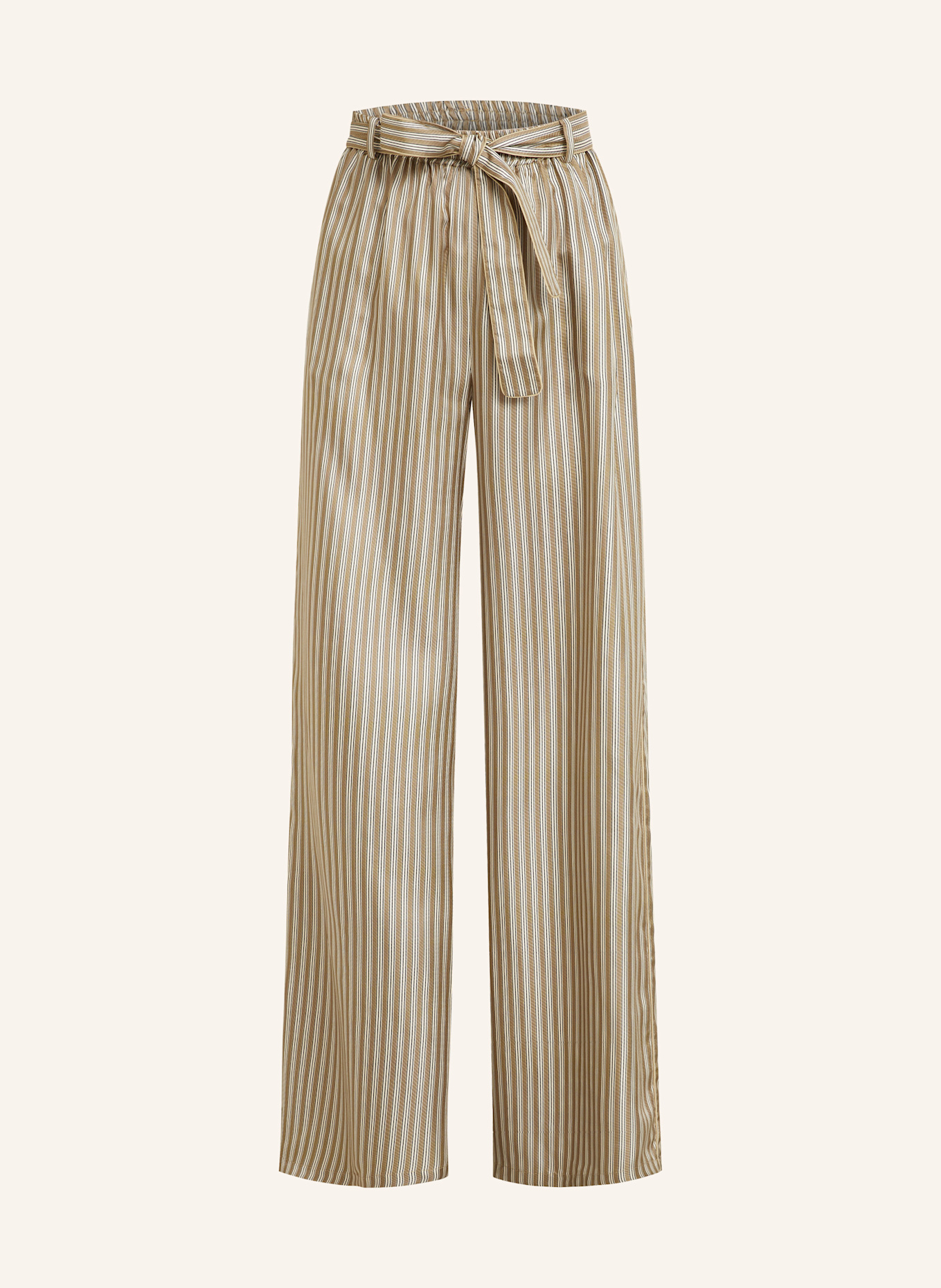 Max Mara Marlenehose LADINO aus Seide: HELLBRAUN / CREME