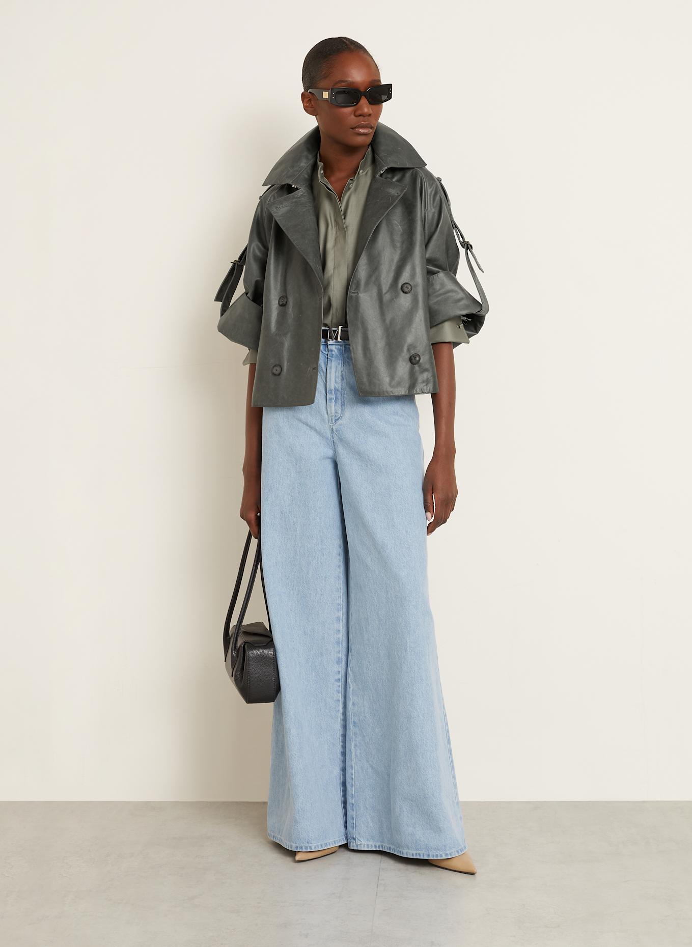 Max Mara Lederjacke TENACE: DUNKELGRÜN