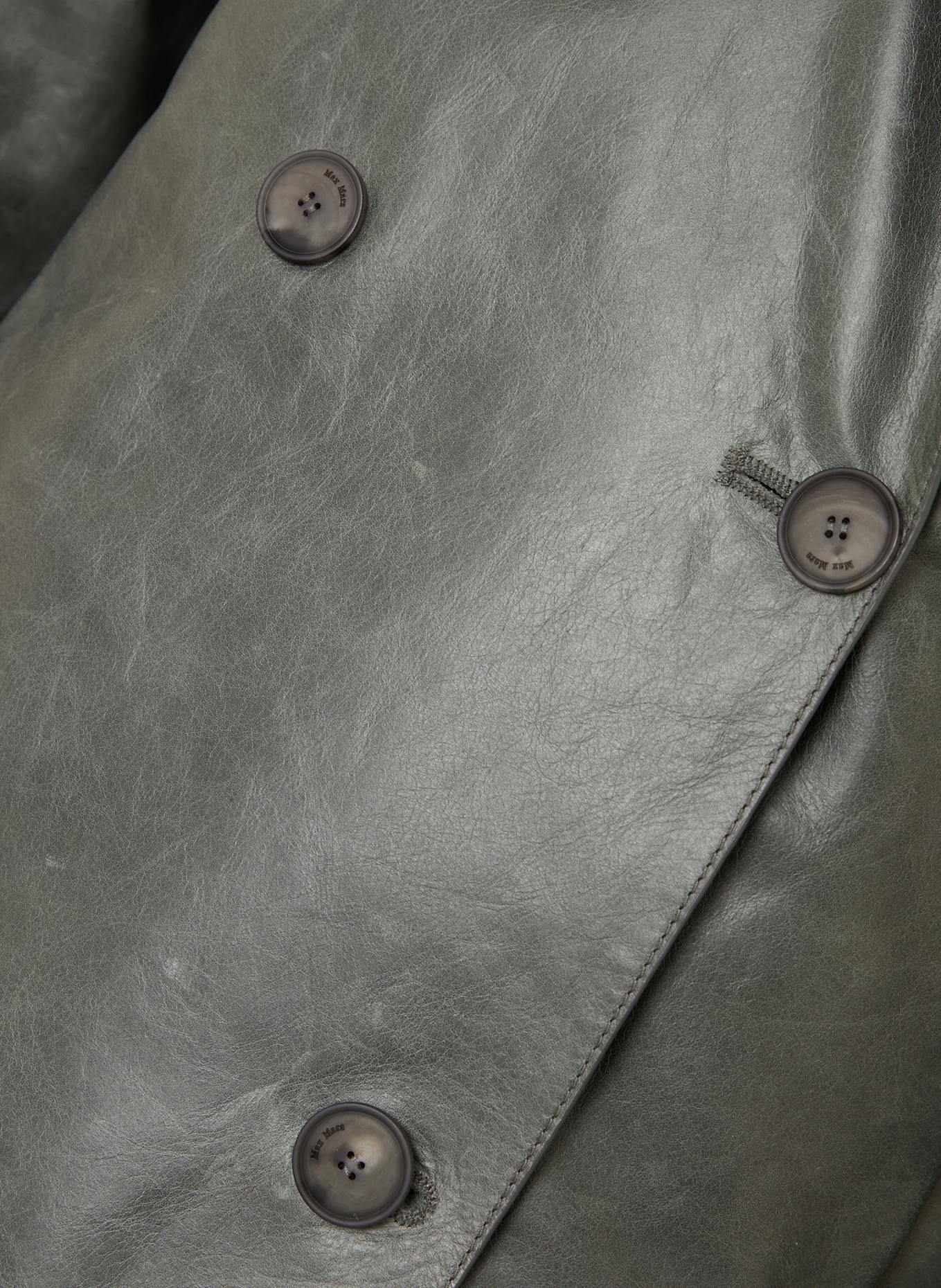 Max Mara Lederjacke TENACE: DUNKELGRÜN