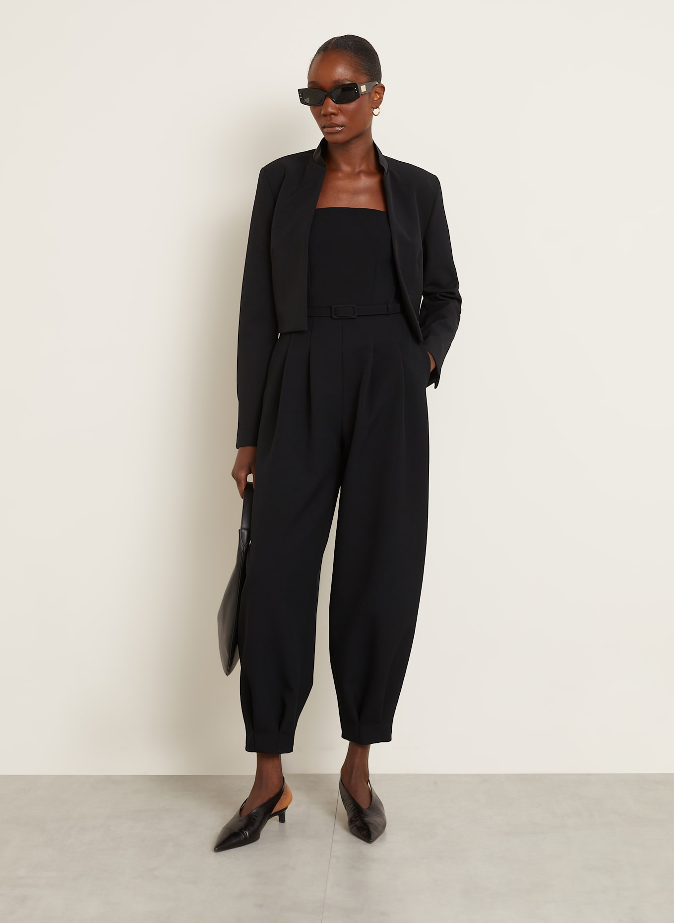 ワンピース MAX MARA Voghera satin suit Nero Max Mara Jumpsuit VOGHERA in black