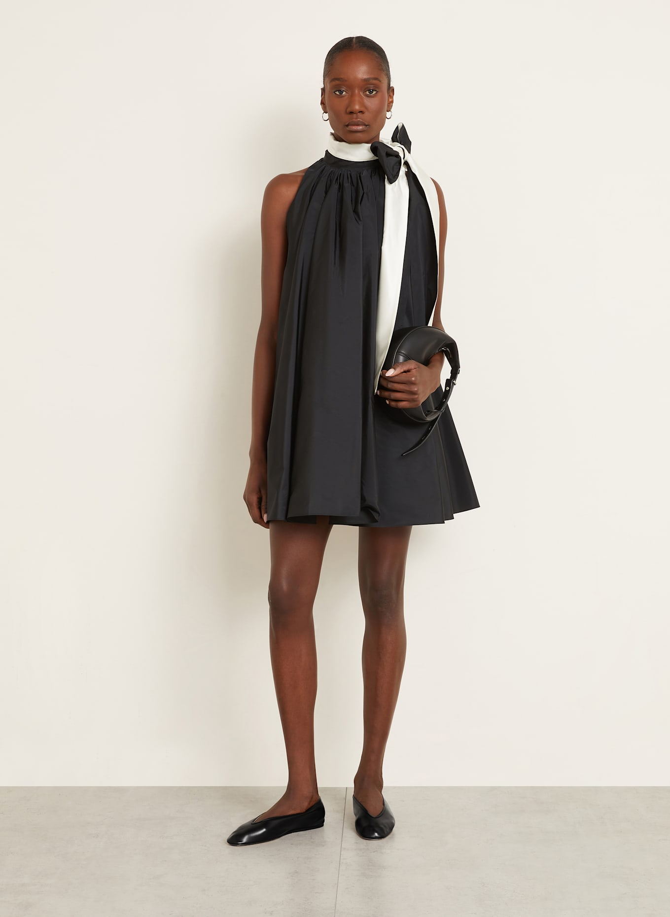 【Max Mara】BEBER DRESS Beber halterneck taffeta minidress in green - Max Mara