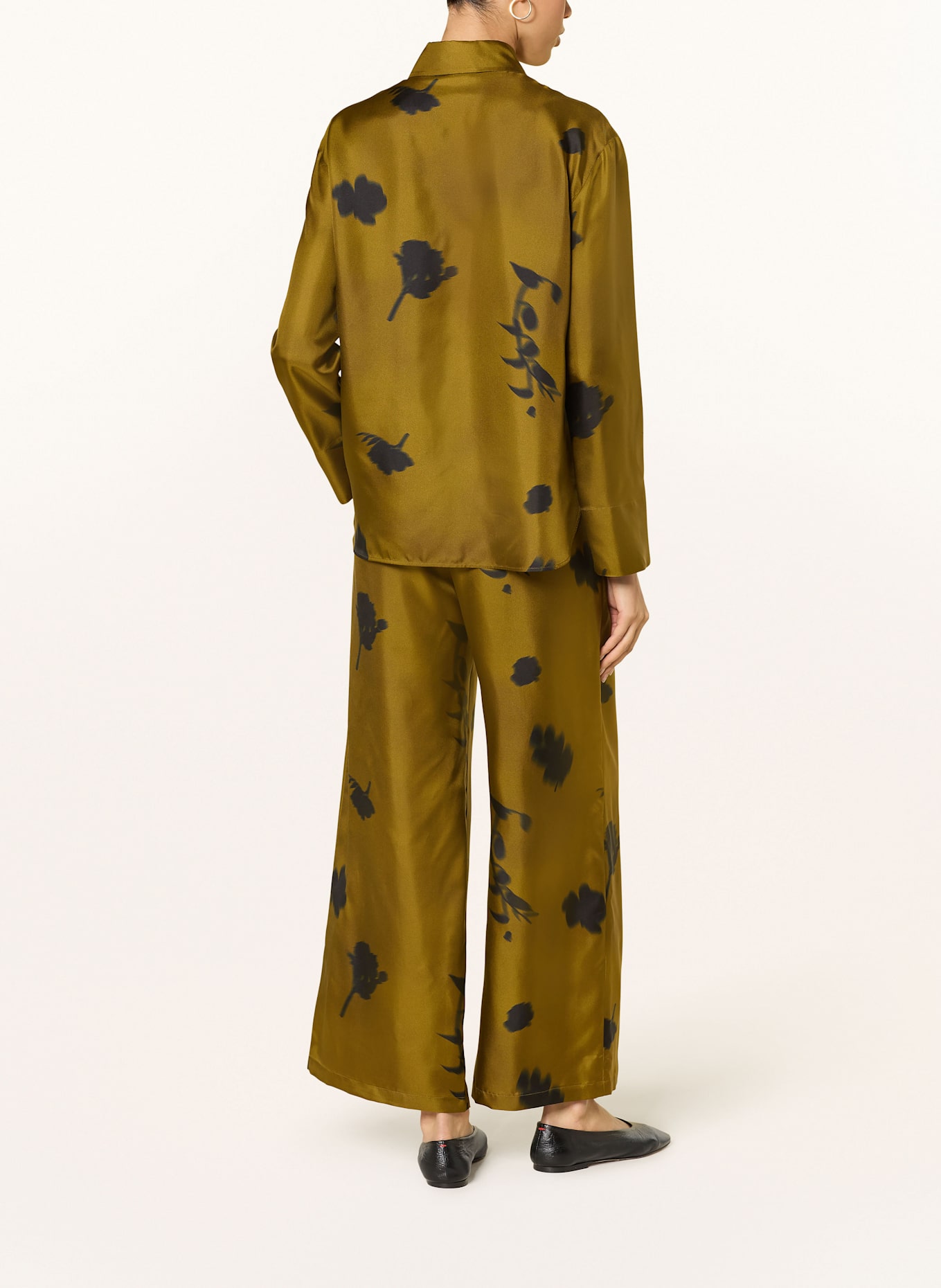 MM Marlenehose HELGA aus Seide: OLIV / SCHWARZ