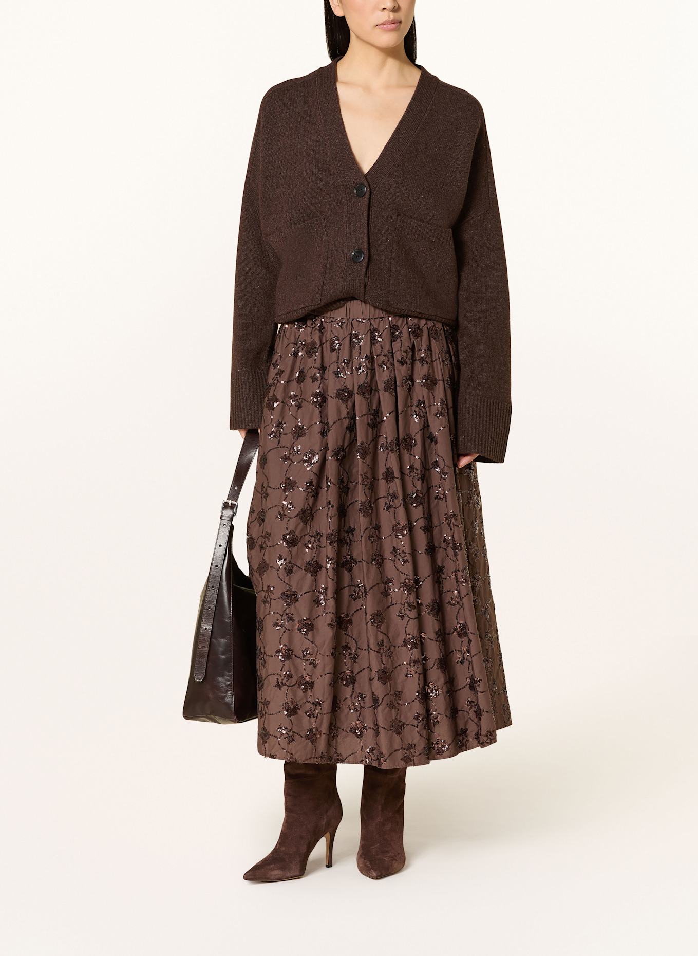 スカート WEEKEND MAX MARA Woman Skirt Brown 2515101032600 011 Weekend Max Mara Nebbia Double-Breasted A-Line Midi Skirt