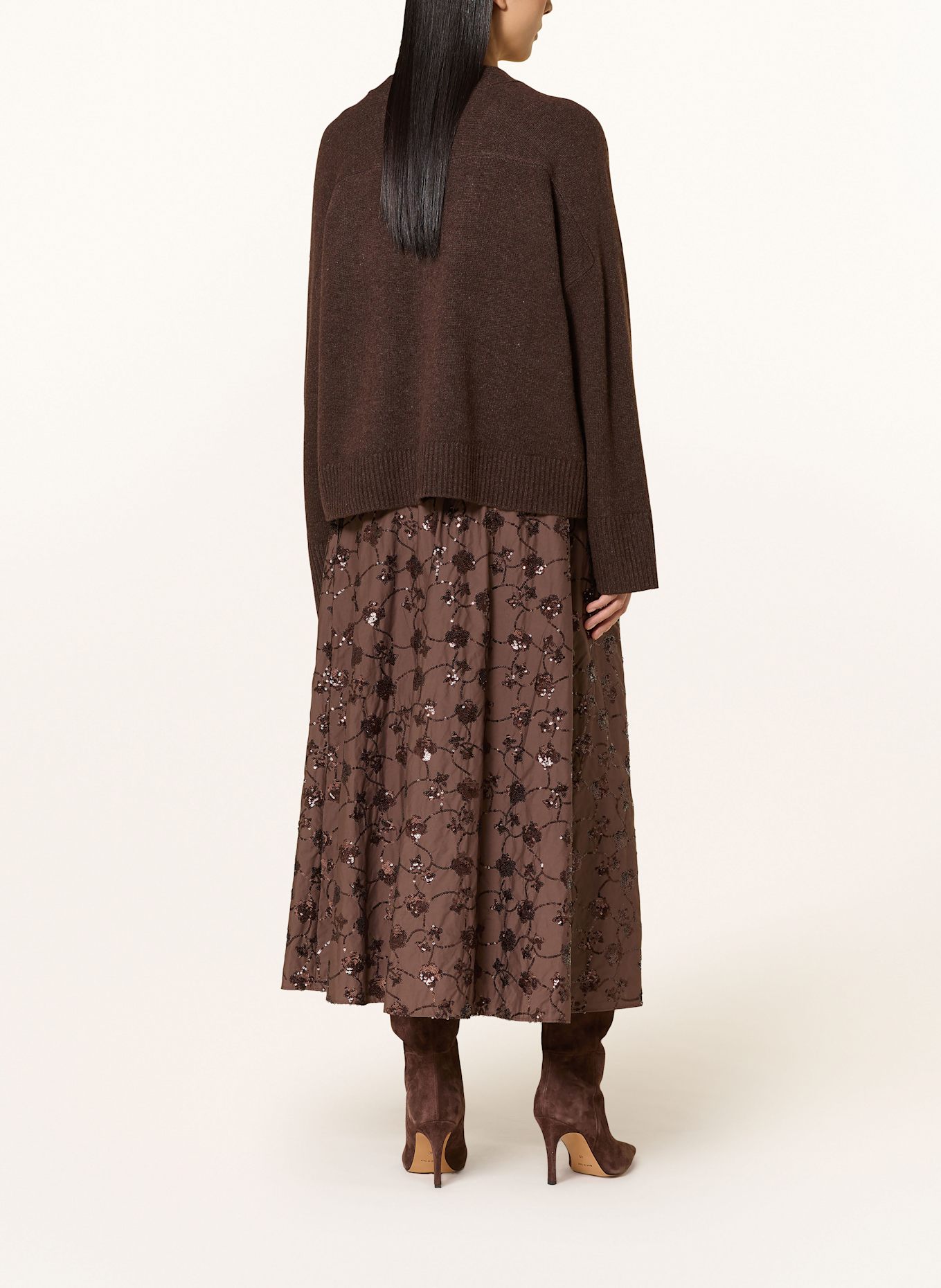 WEEKEND Max Mara Rock TEMPRA mit Pailletten: DUNKELBRAUN