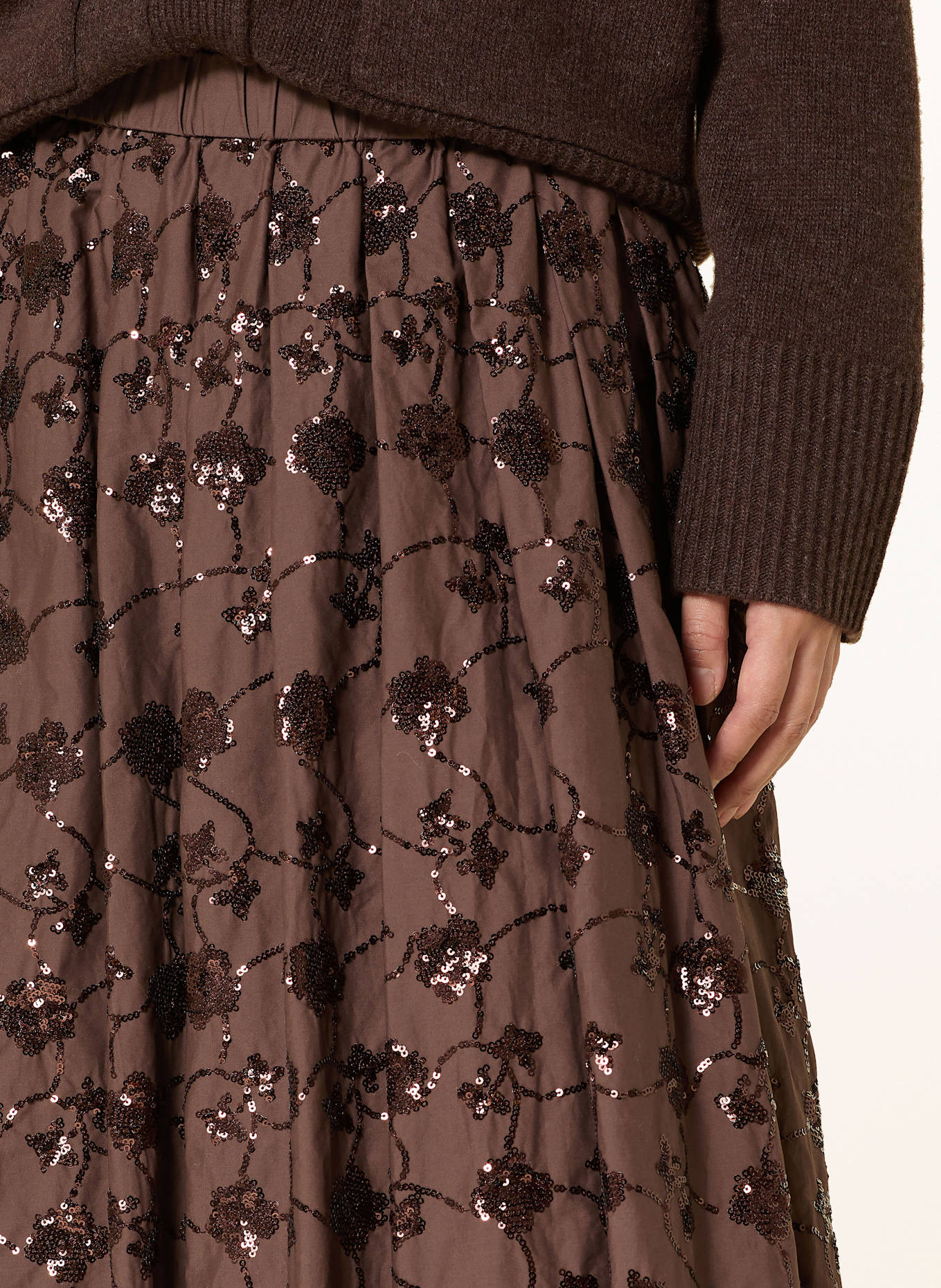 WEEKEND Max Mara Rock TEMPRA mit Pailletten: DUNKELBRAUN