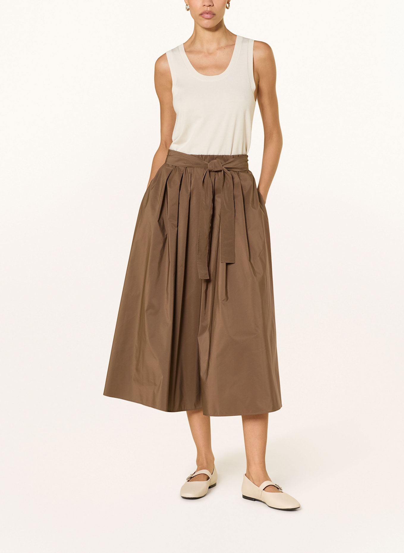 スカート Weekend Max Mara ZARDA - Wide taffeta skirt Midi taffeta skirt, navy | Weekend Max Mara