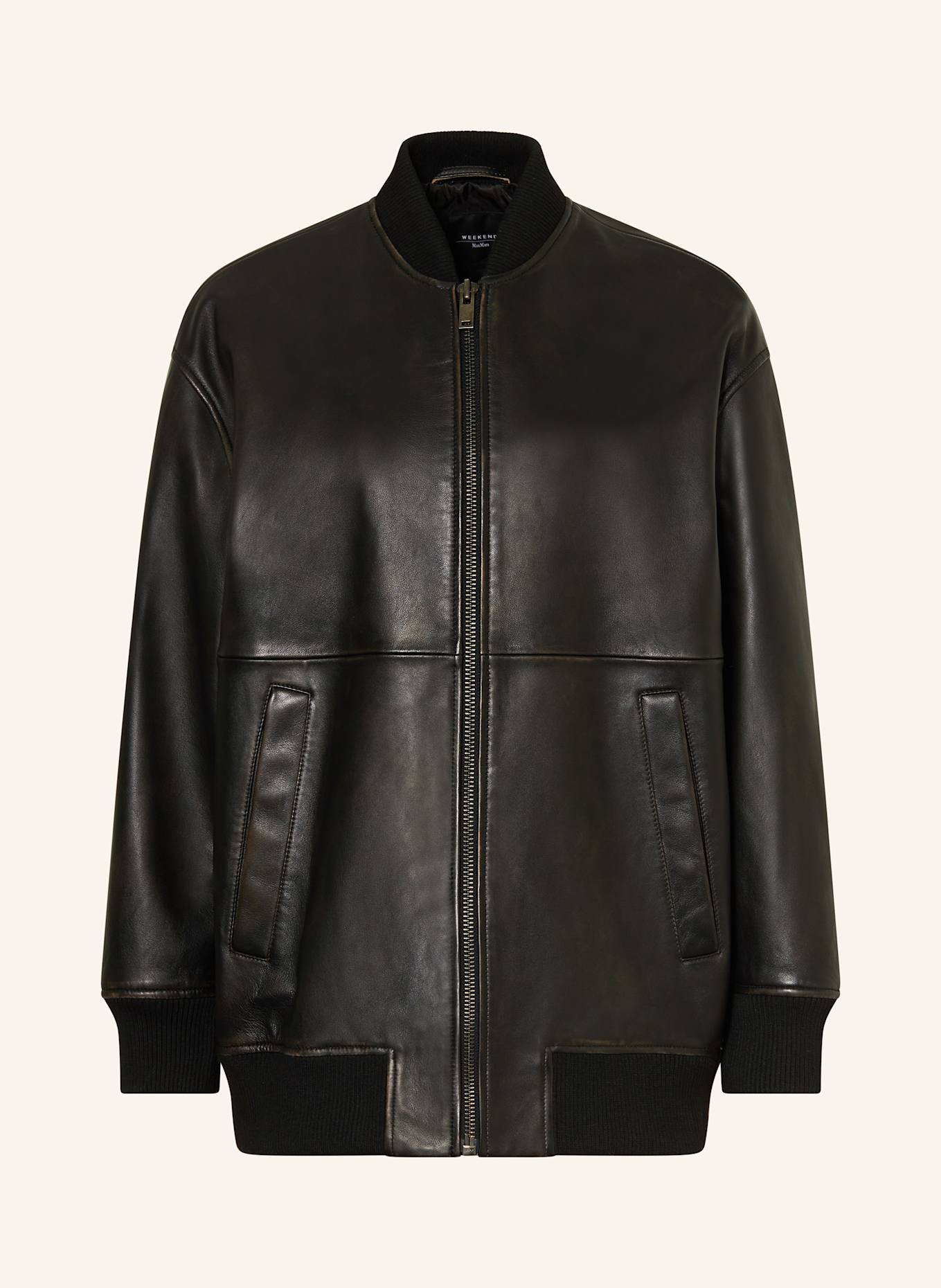 WEEKEND Max Mara Lederjacke TATTICO: SCHWARZ