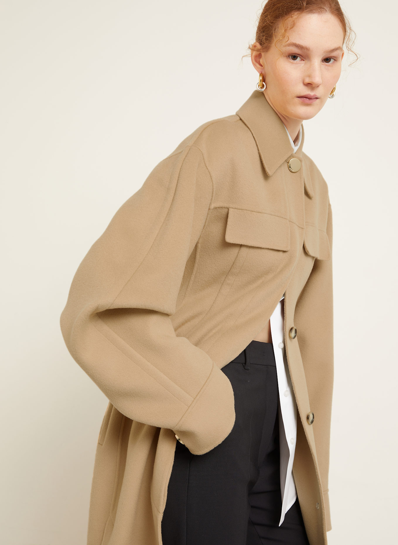 SPORTMAX Wool coat OLIO in camel
