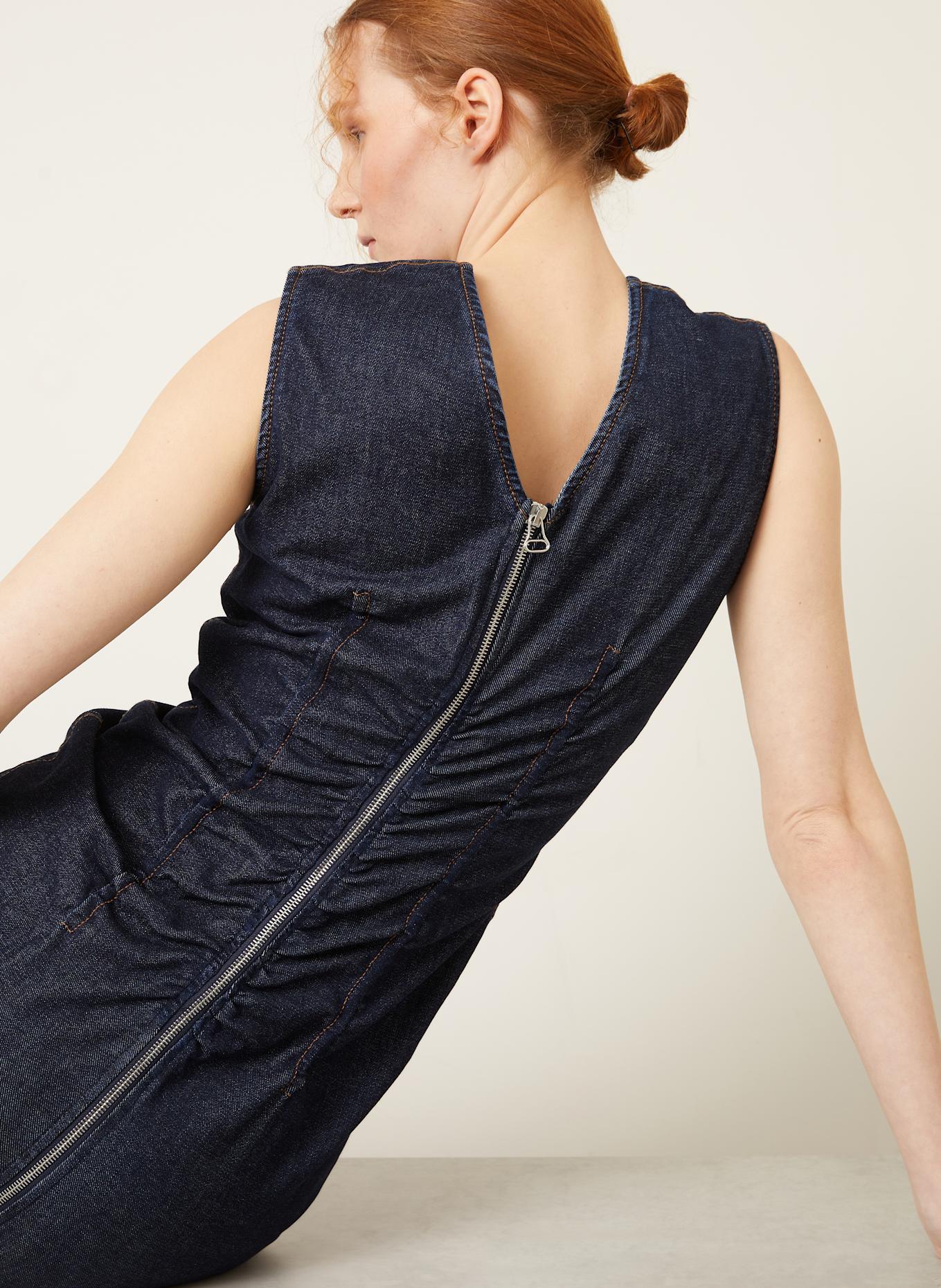 送料関税込■SPORTMAX■Votoコットンブレンドデニムミディドレス SPORTMAX VOTO denim dress in 001 midnightblue