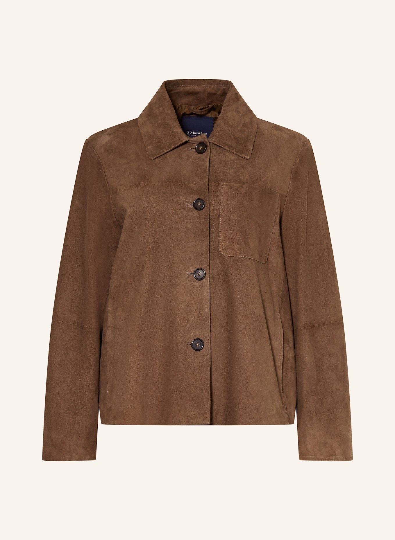 S Max Mara CLOE leather jacket in dark brown