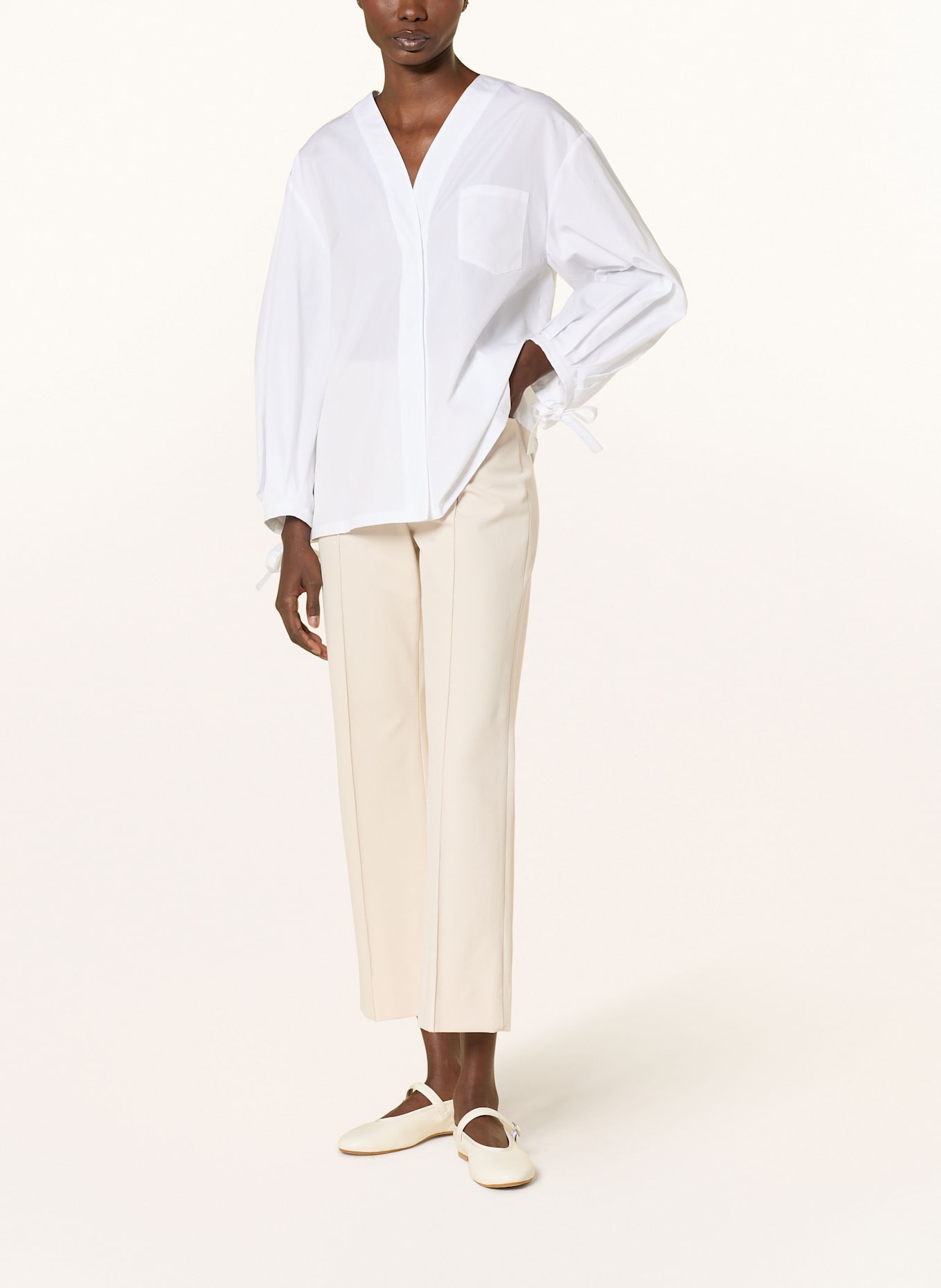 S Max Mara zAFFIRO 7/8 trousers: CREAM