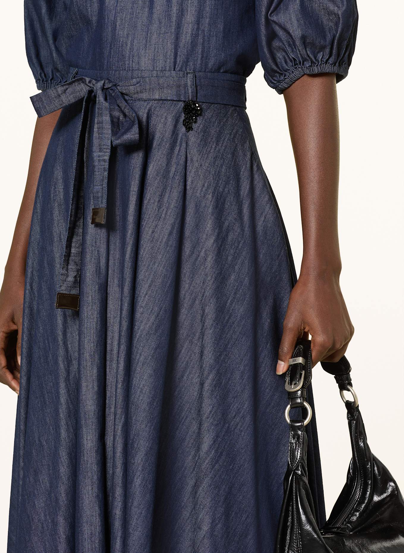 S Max Mara AMANDA skirt in denim look with decorative beads