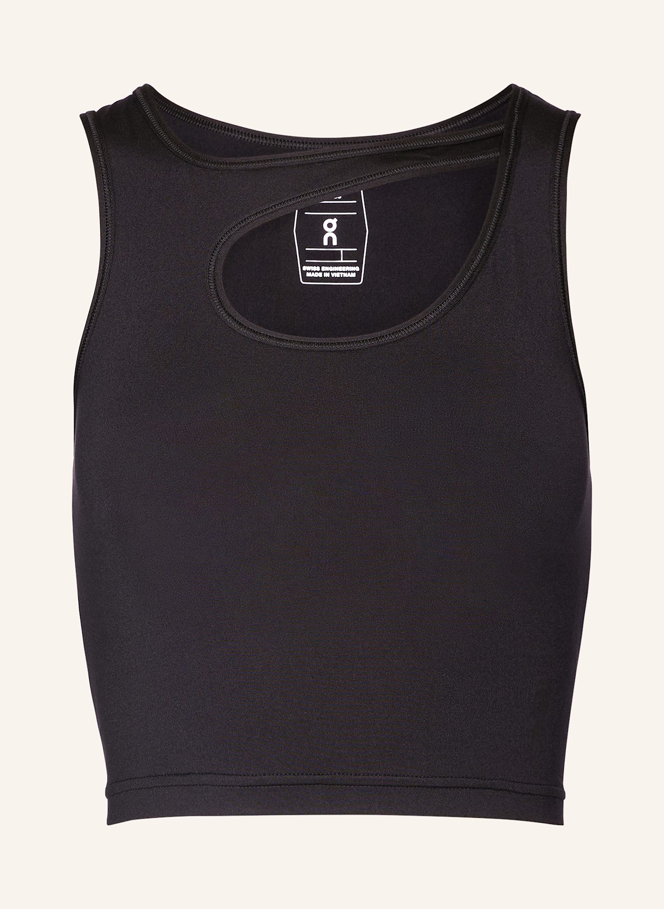 On Cropped-Top STUDIO CUT OUT: SCHWARZ