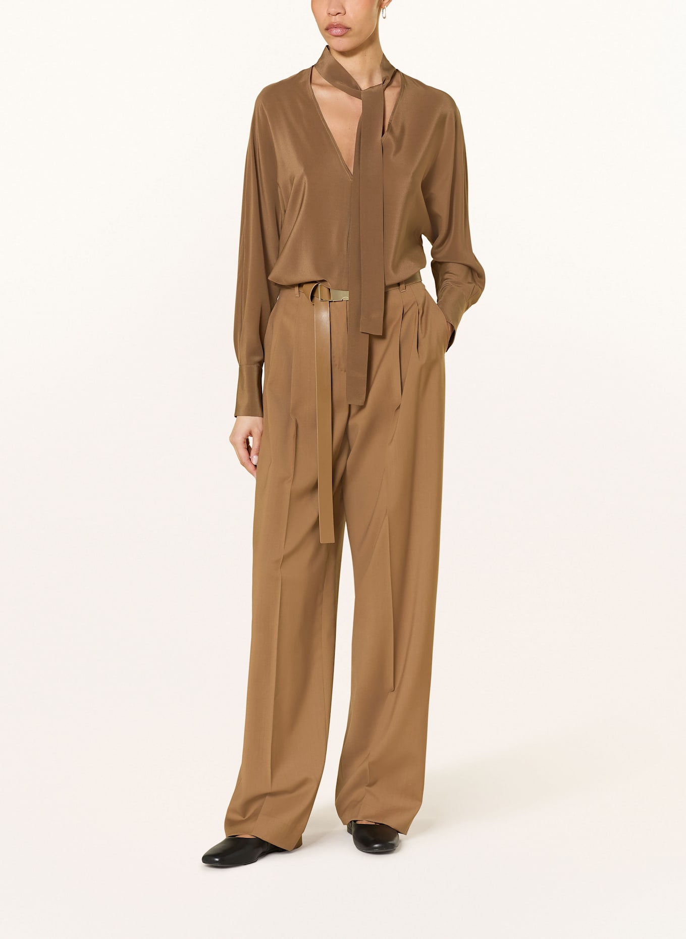 Max Mara STUDIO Spodnie marlena BERGAMO: BRĄZOWY