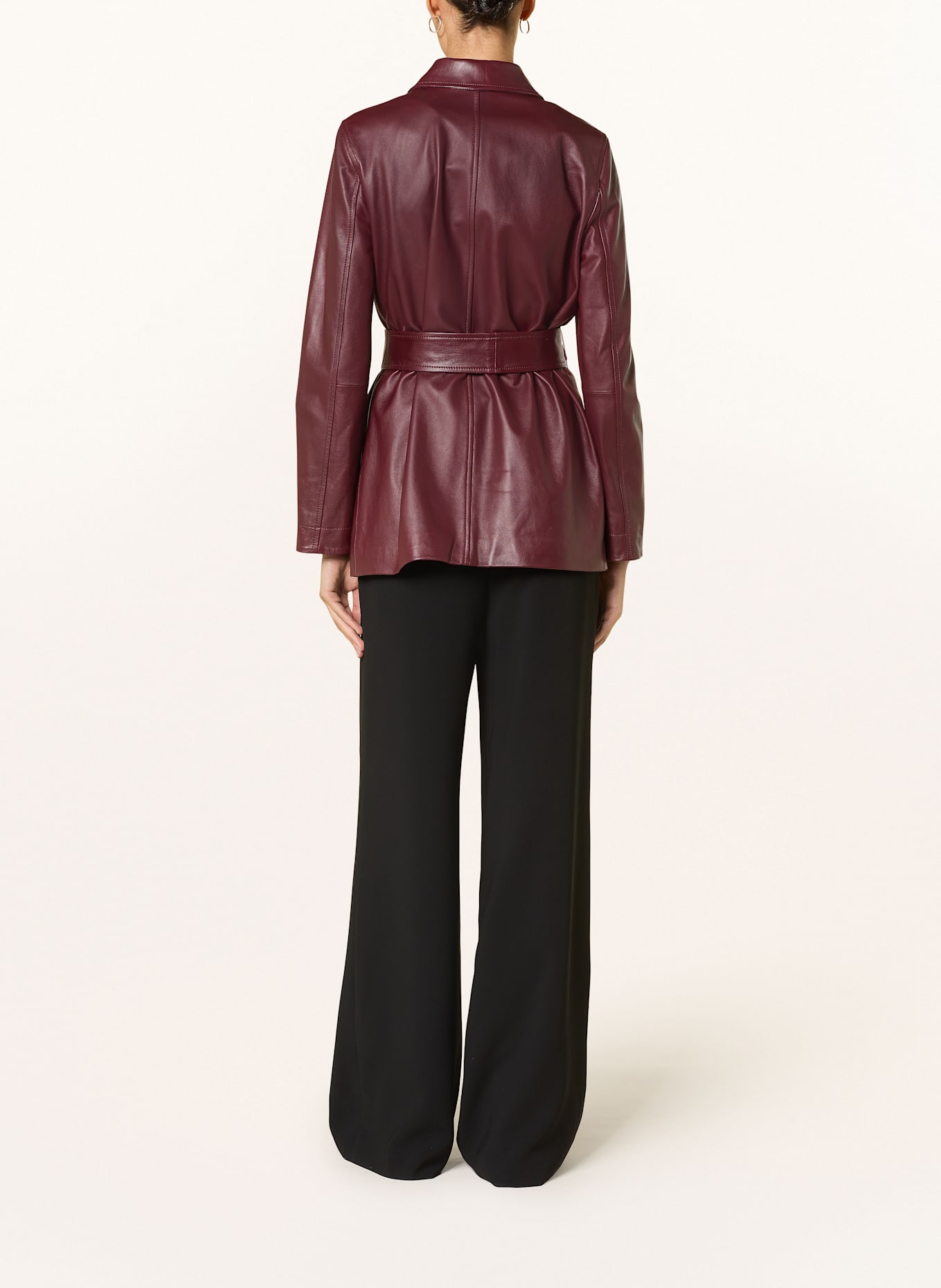 Max Mara STUDIO Leather jacket TOLMIN in dark red