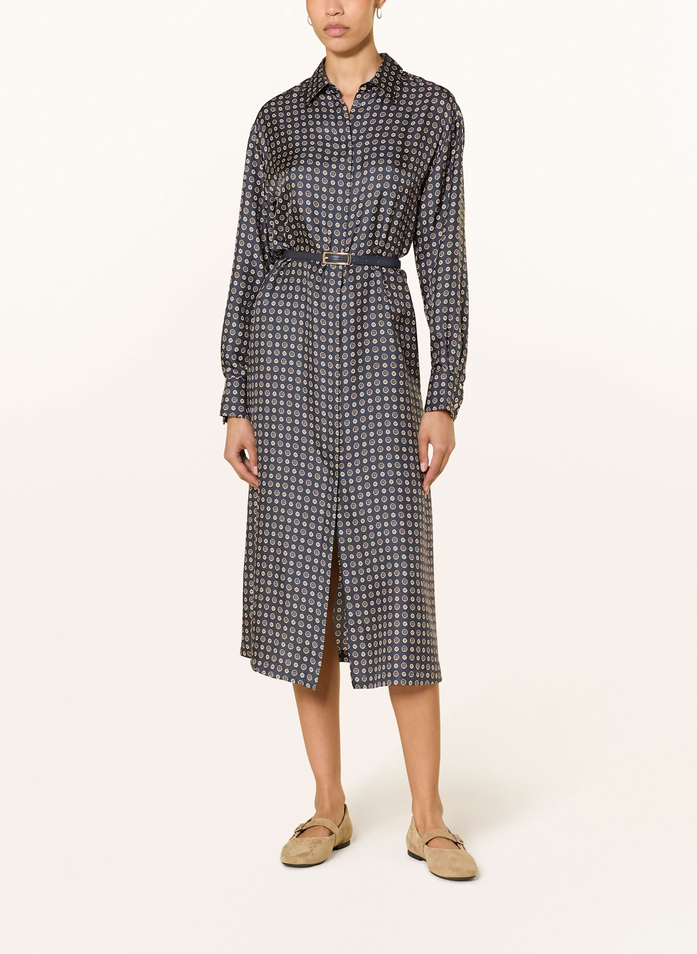 Max Mara STUDIO MISTER shirt dress in silk in dark blue