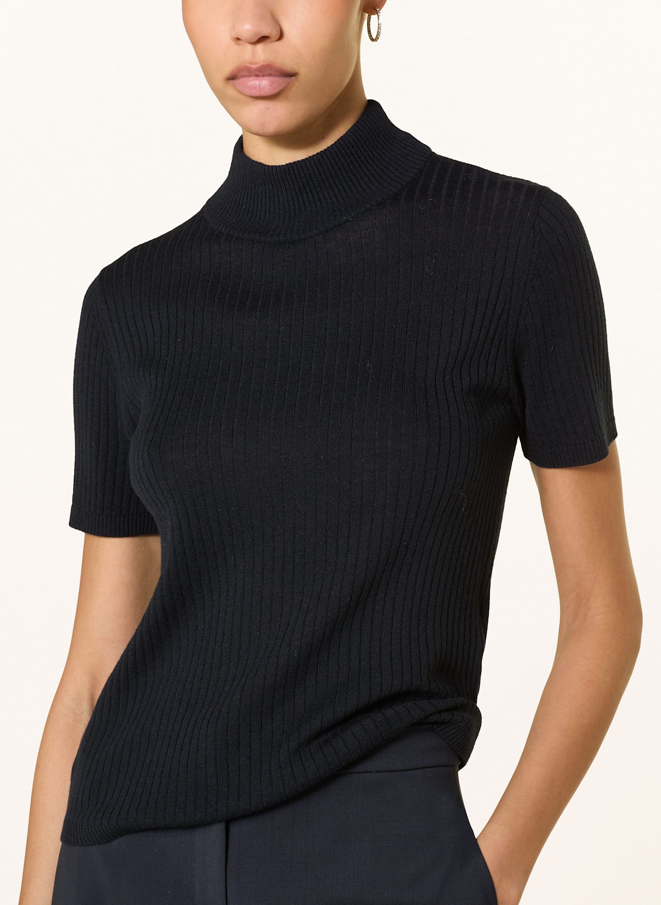 Max Mara STUDIO Knit shirt JANGY with silk: DARK BLUE