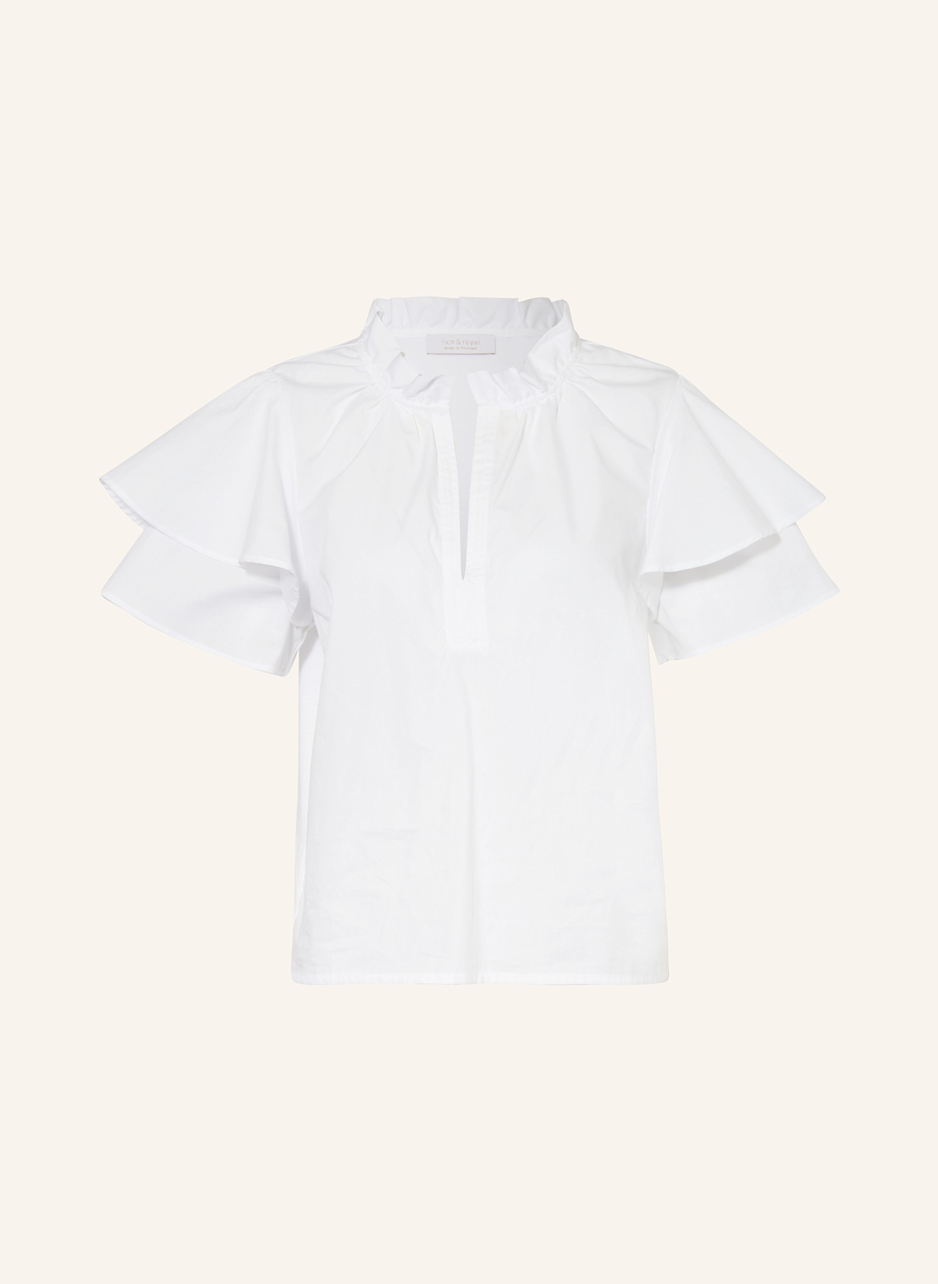 Rich & Royal Shirt blouse in mixed materials, Color: WHITE (Image 1)