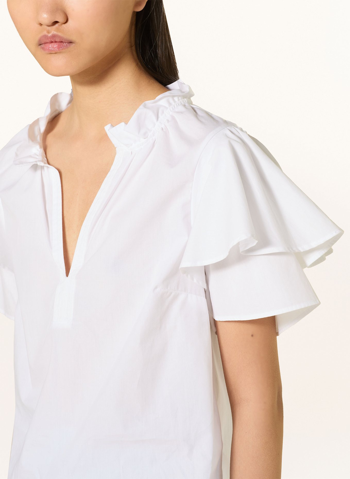Rich & Royal Shirt blouse in mixed materials, Color: WHITE (Image 4)