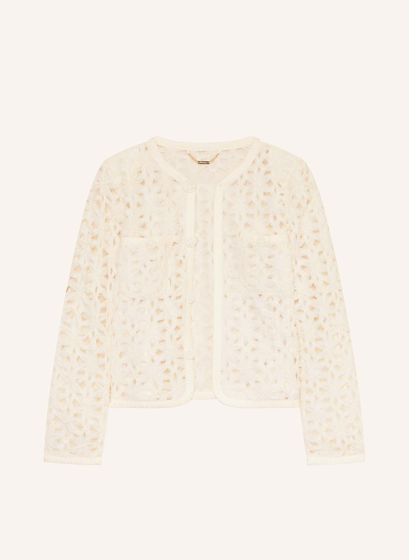 Rich & Royal Jacke aus Mesh: ECRU