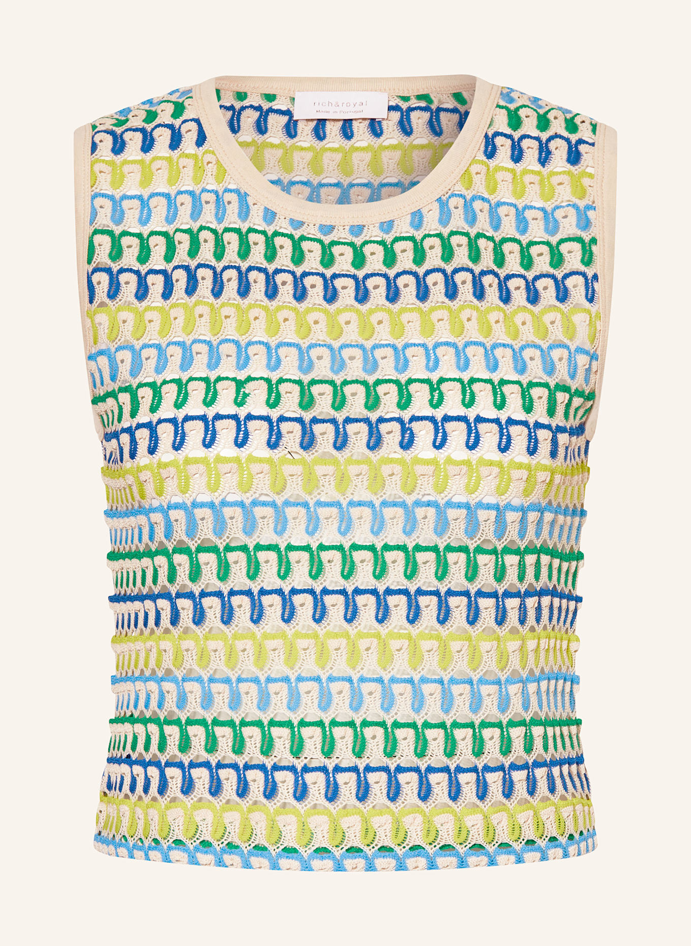 Rich & Royal Top: GRÜN / BLAU / CREME