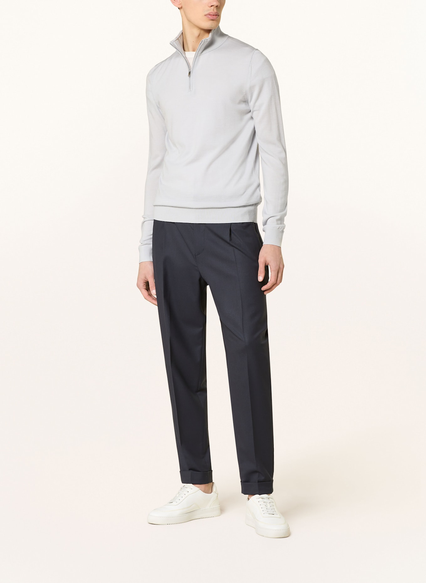 REISS Half-zip sweater BLACKHALL: LIGHT BLUE