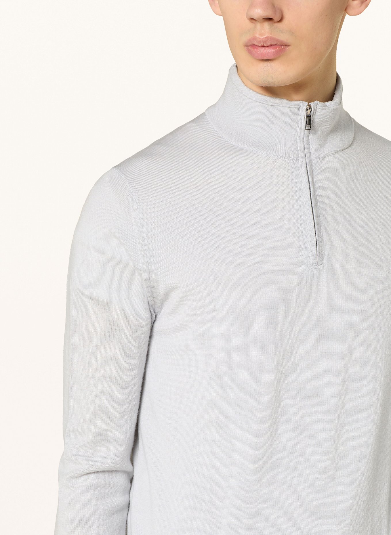 REISS Half-zip sweater BLACKHALL: LIGHT BLUE