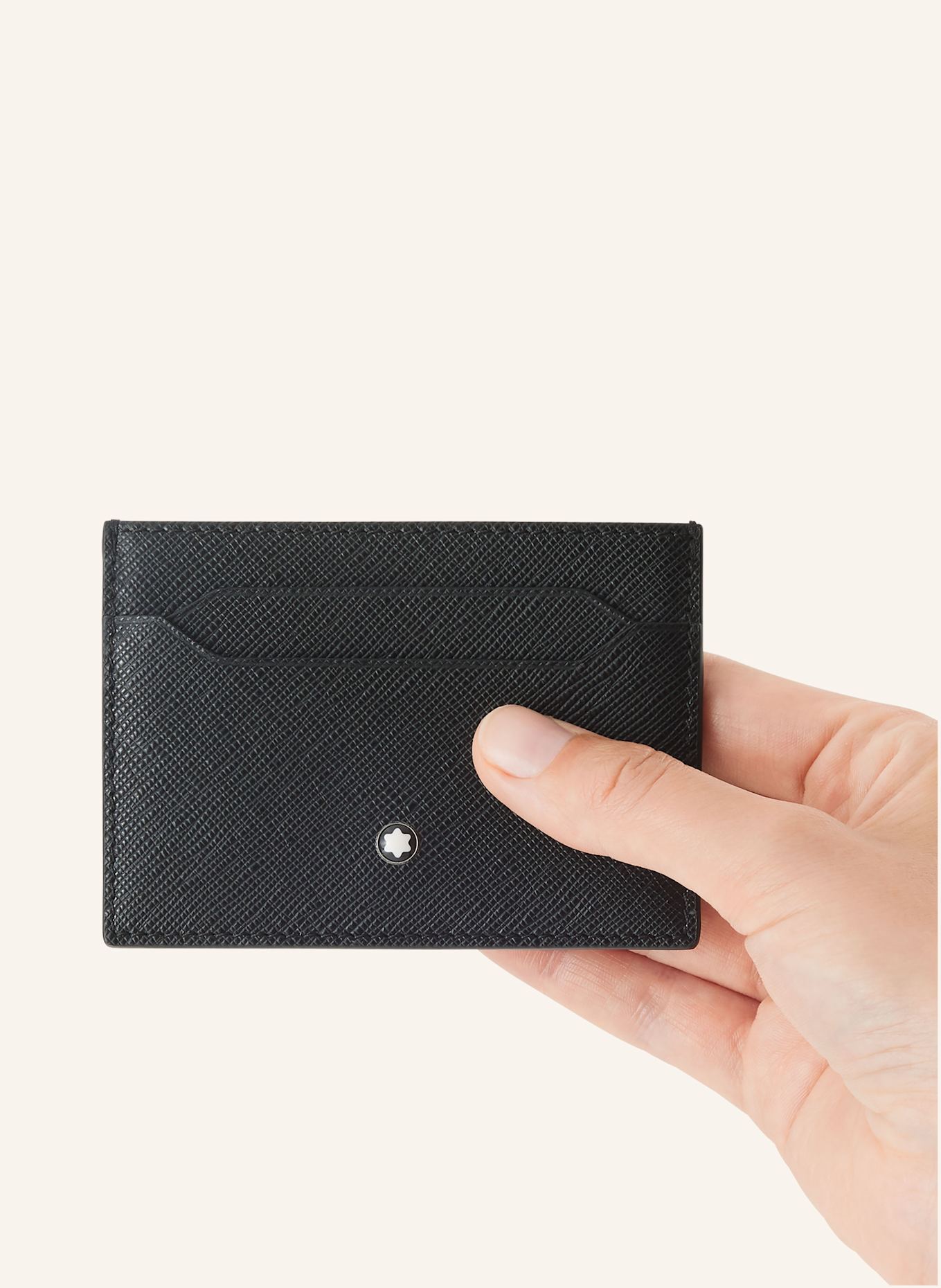 MONTBLANC Etui na karty ze skóry saffiano SARTORIAL: CZARNY
