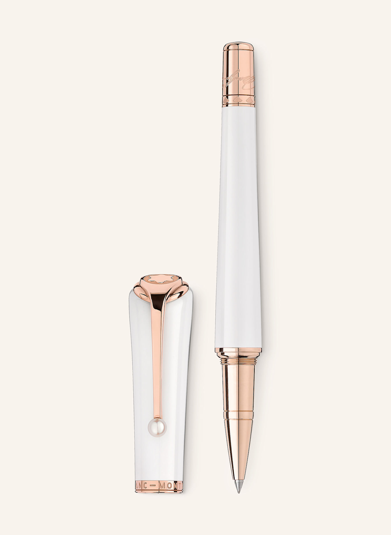 MONTBLANC Rollerball MUSES MARILYN MONROE SPECIAL EDITION PEARL: WEISS / ROSÉGOLD