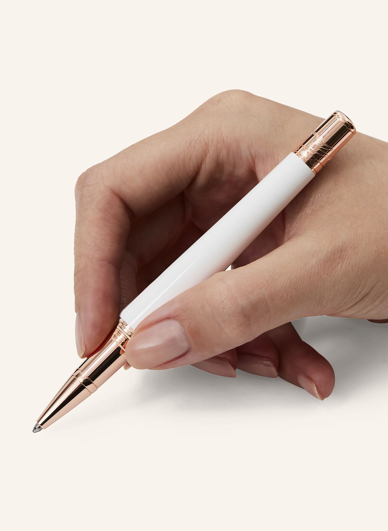 MONTBLANC Rollerball MUSES MARILYN MONROE SPECIAL EDITION PEARL: WEISS / ROSÉGOLD