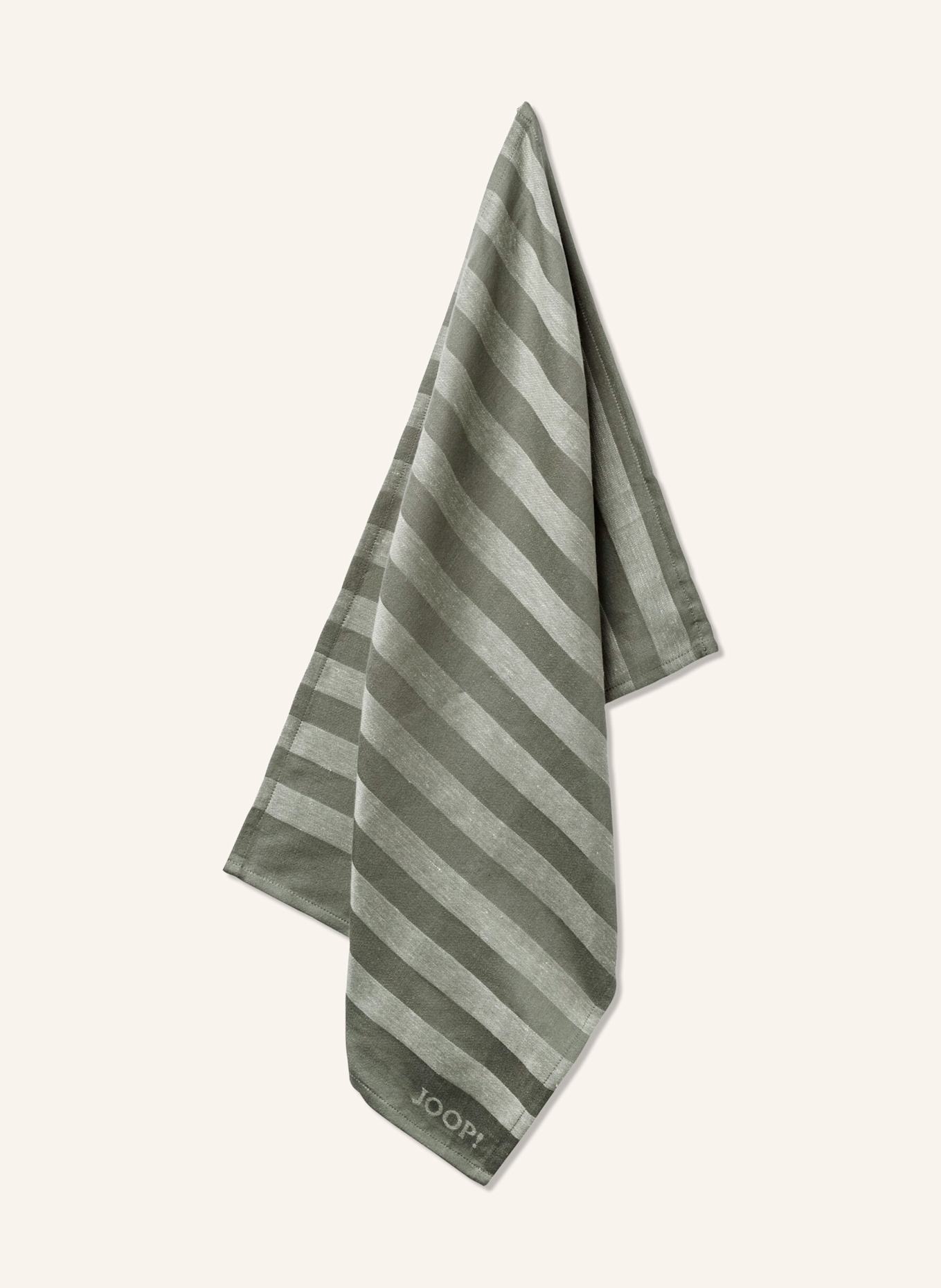 JOOP! Geschirrtuch mit Leinen: OLIV / CREME