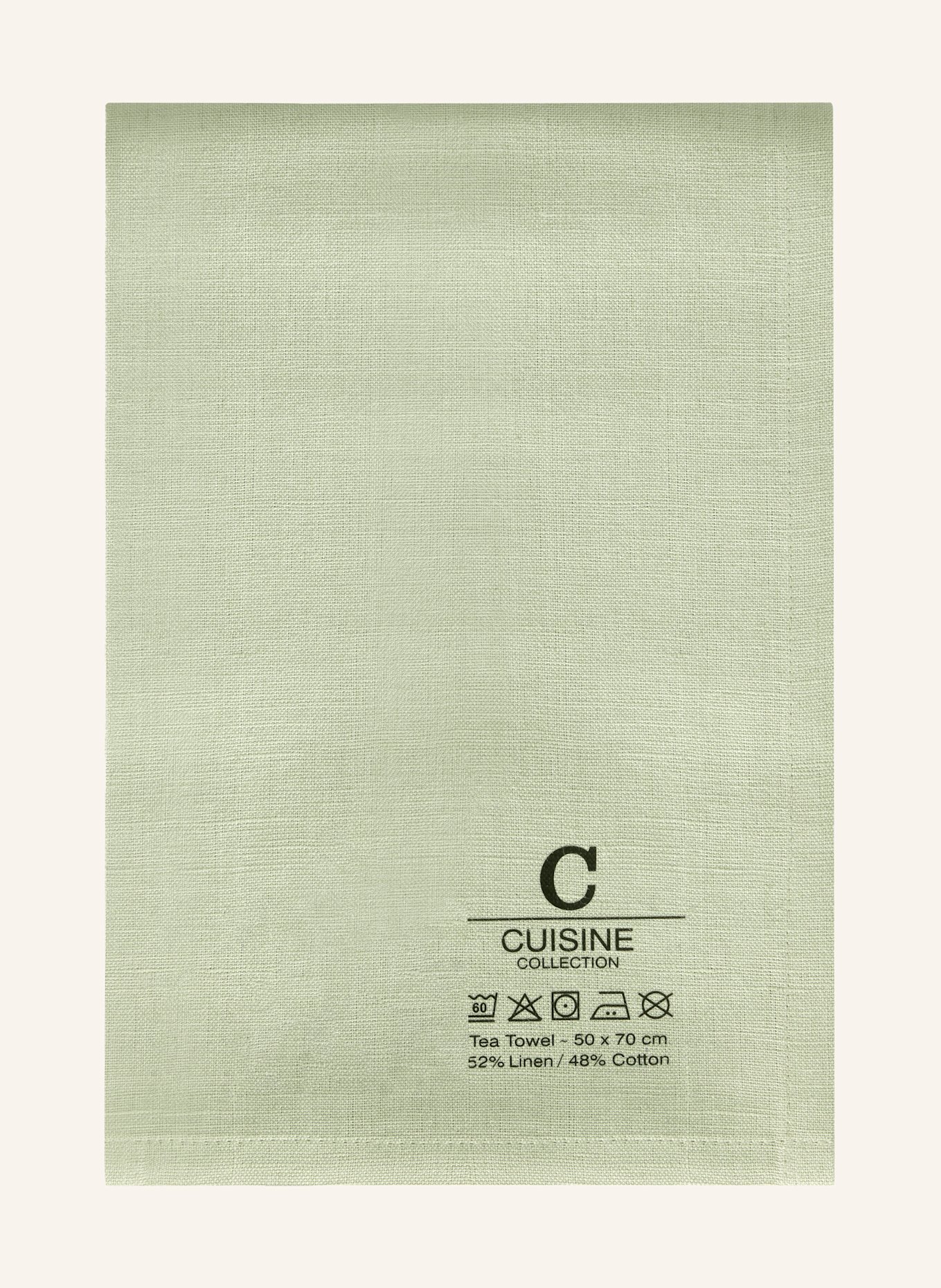 Cawö Torchon CUISINE NATURE avec lin: VERT CLAIR