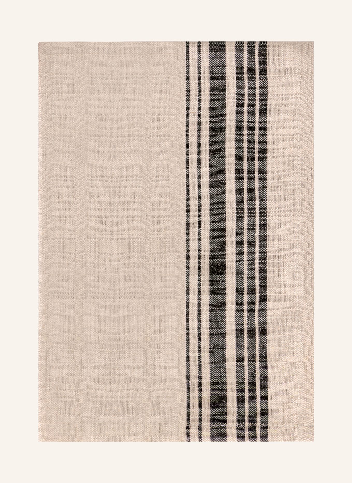 Cawö Torchon avec lin: BEIGE / NOIR