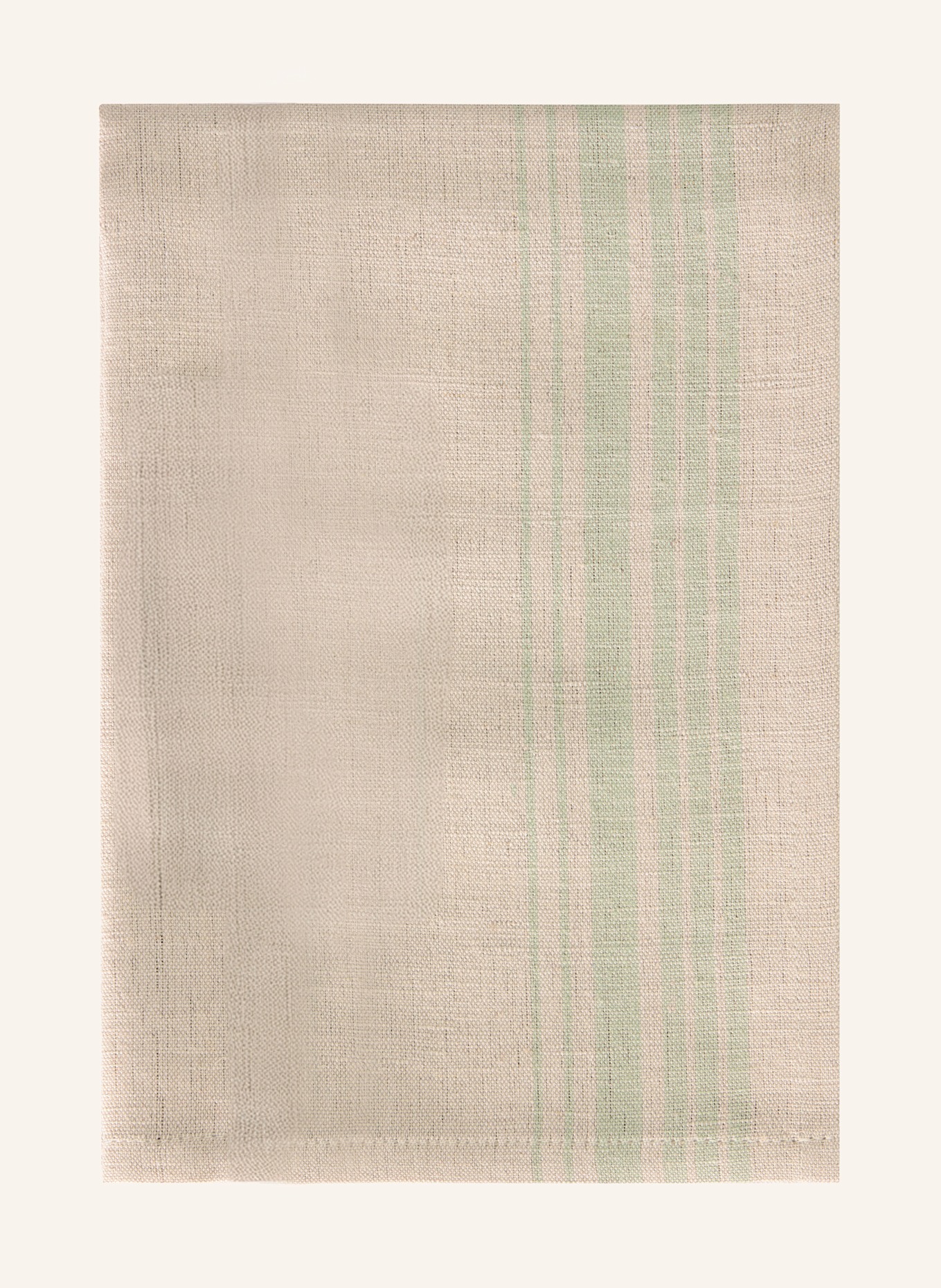 Cawö Torchon avec lin: BEIGE / MENTHE