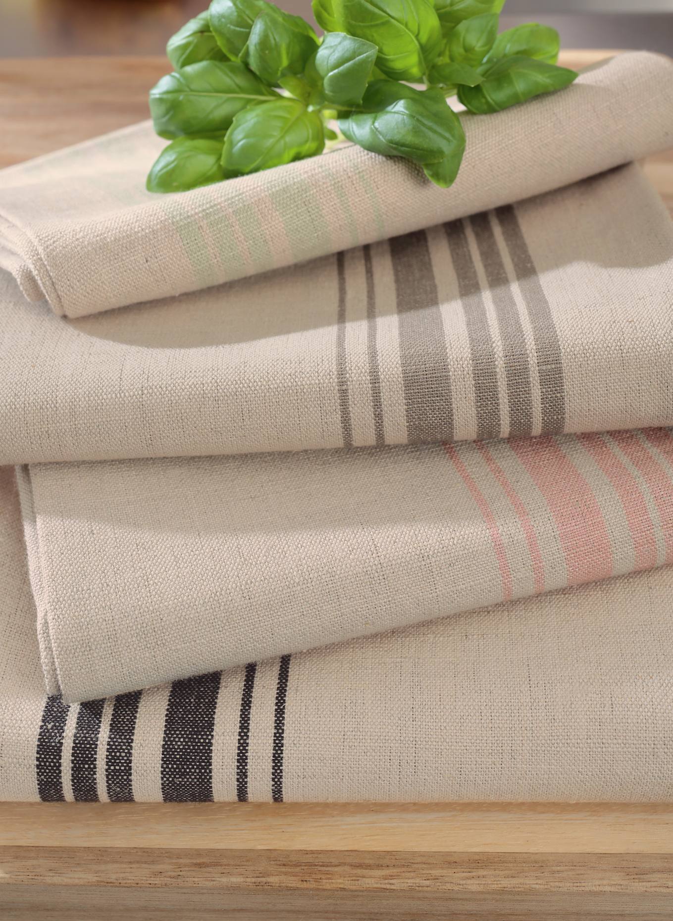 Cawö Torchon avec lin: BEIGE / ROSÉ