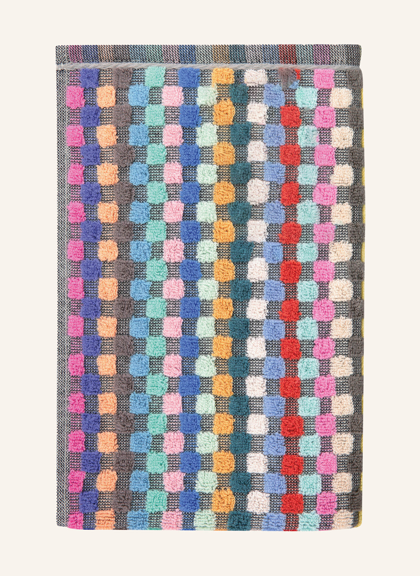 Cawö torchon: GRIS FONCÉ / MENTHE / ROSE FUCHSIA