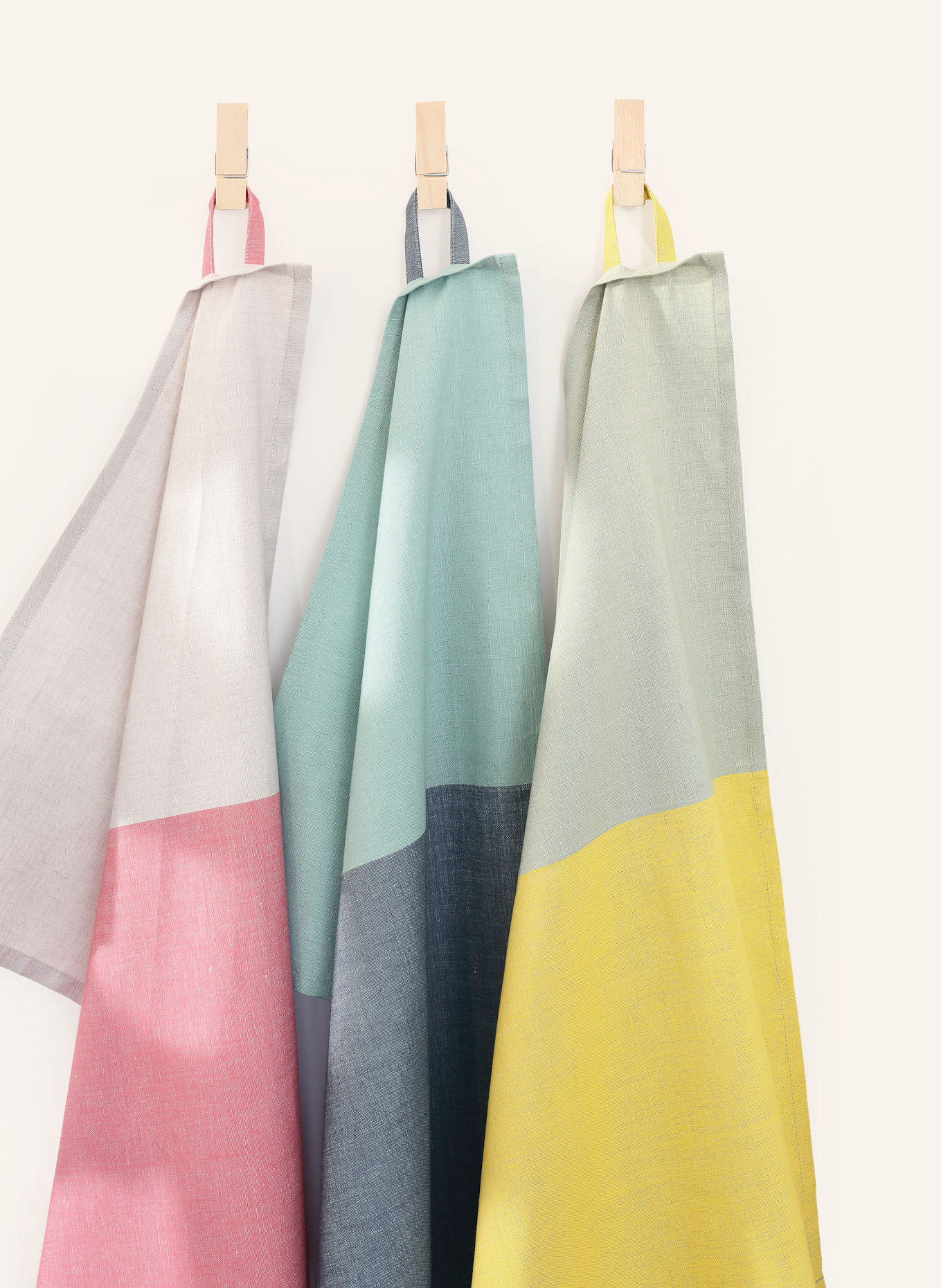 Cawö Geschirrtuch CUISINE DUO mit Leinen: GELB / MINT