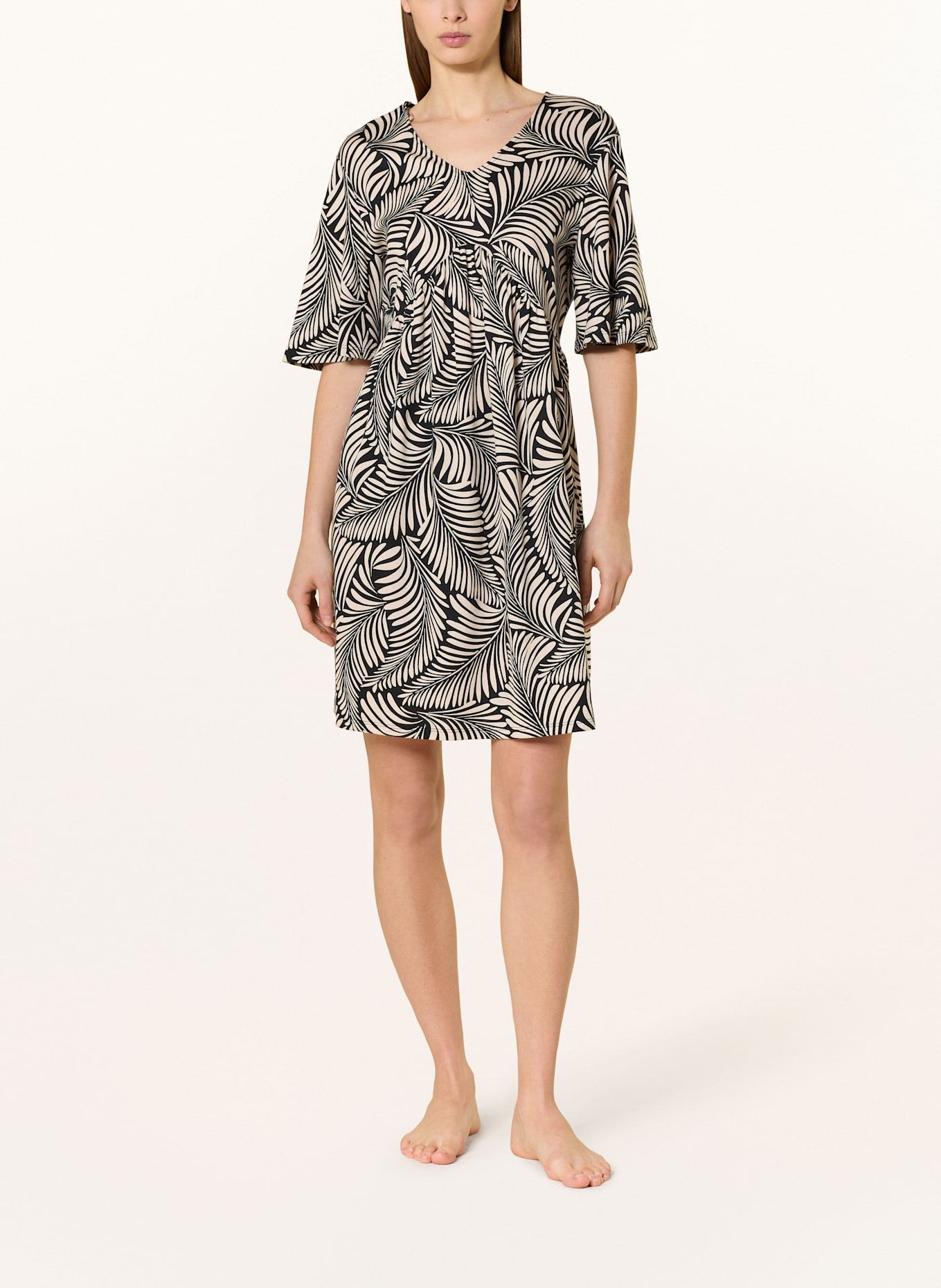 CALIDA Nightgown FAVOURITES SUN: BLACK / CREAM