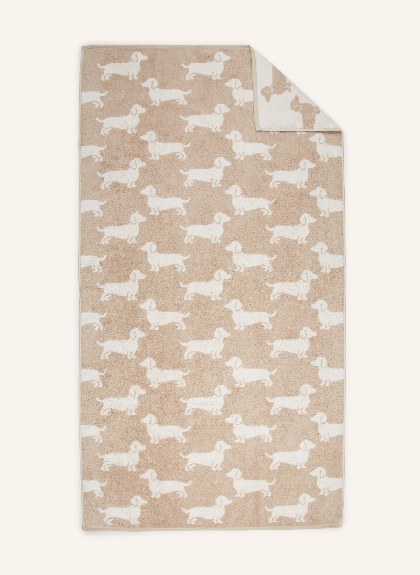 Cawö Serviette de douche WE LOVE DOGS: CRÈME / BEIGE