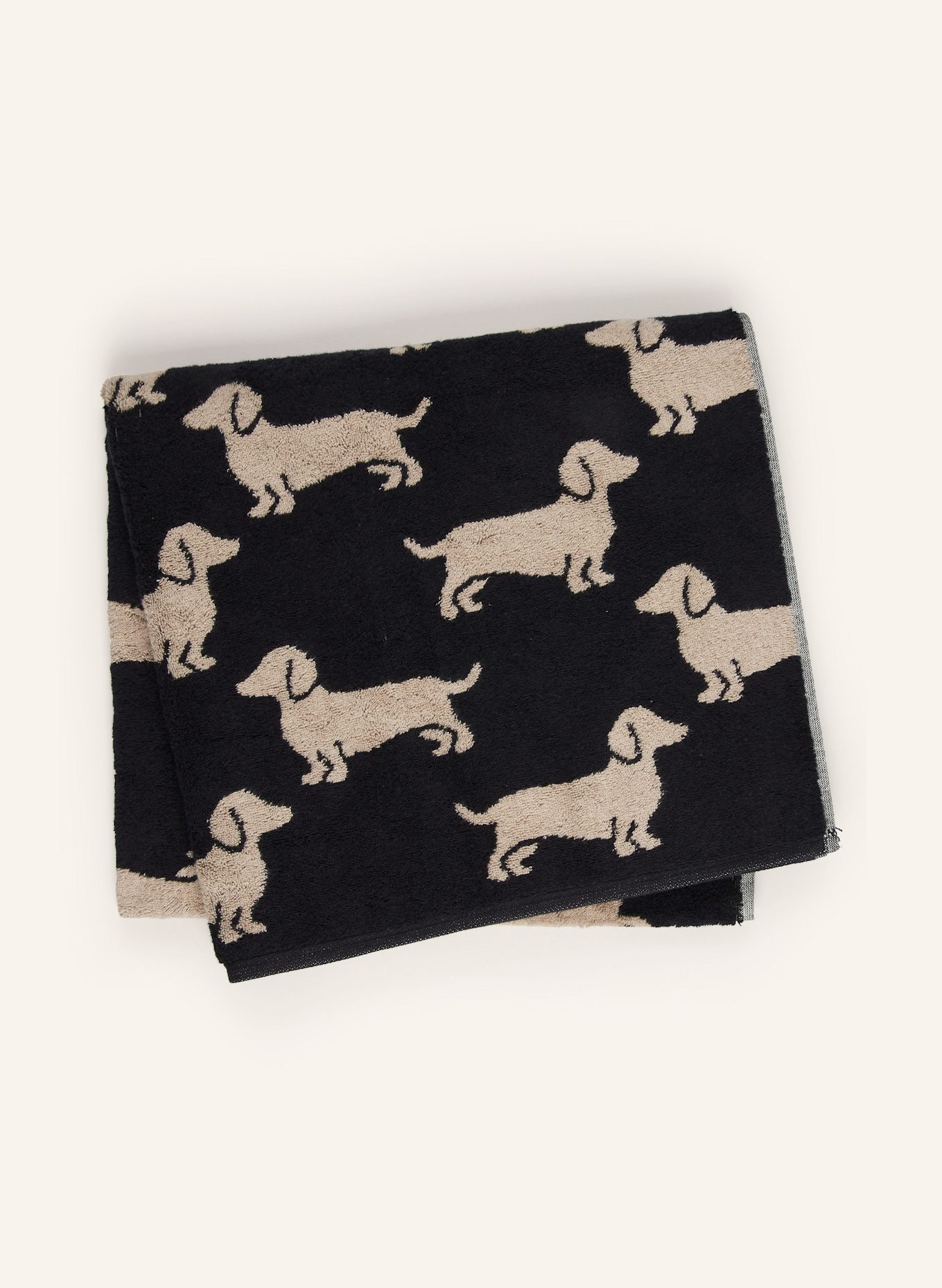 Cawö Serviette de douche WE LOVE DOGS: NOIR / BEIGE