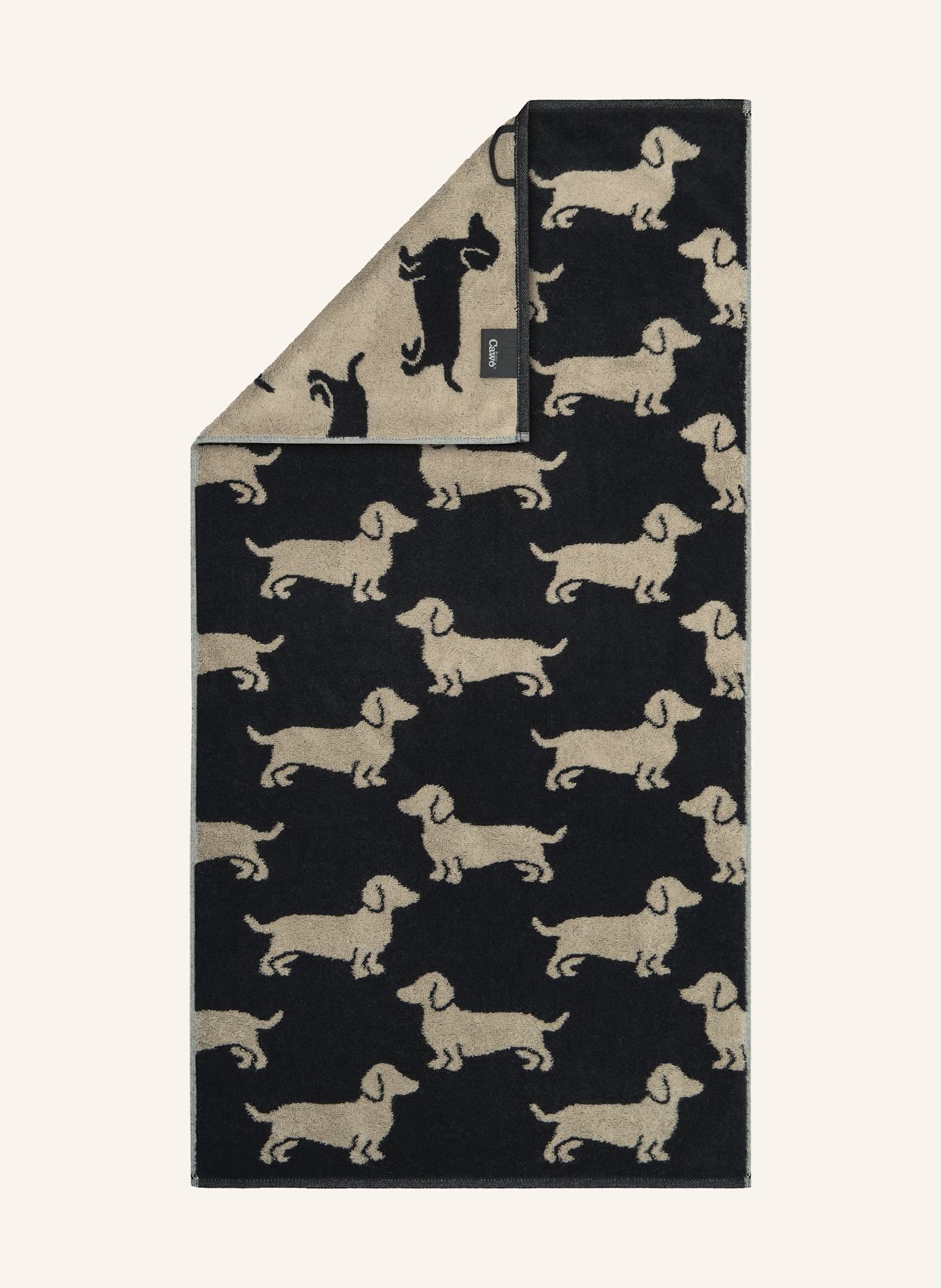 Cawö serviette: NOIR / BEIGE