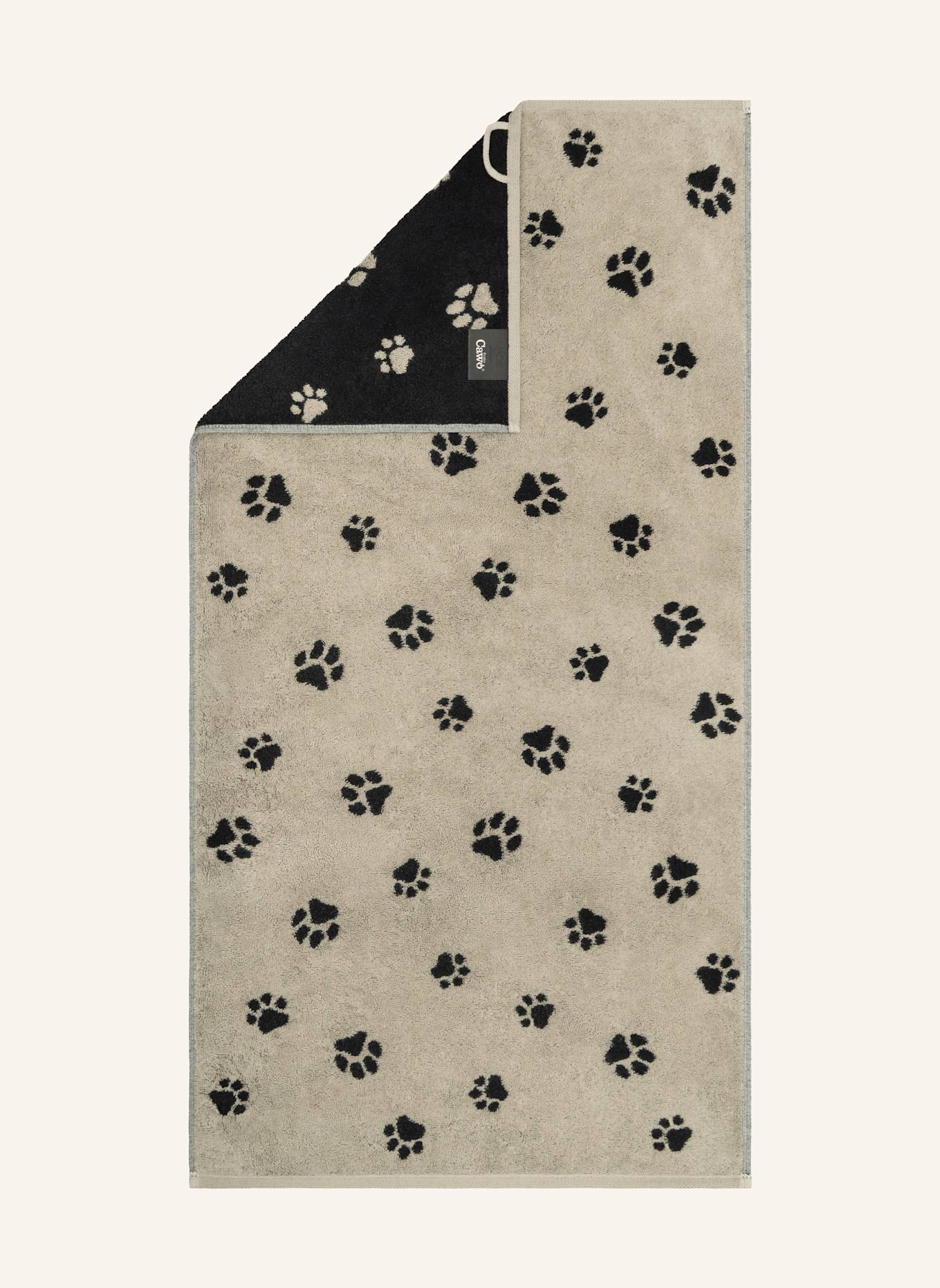 Cawö Handtuch WE LOVE DOGS: SCHWARZ / BEIGE