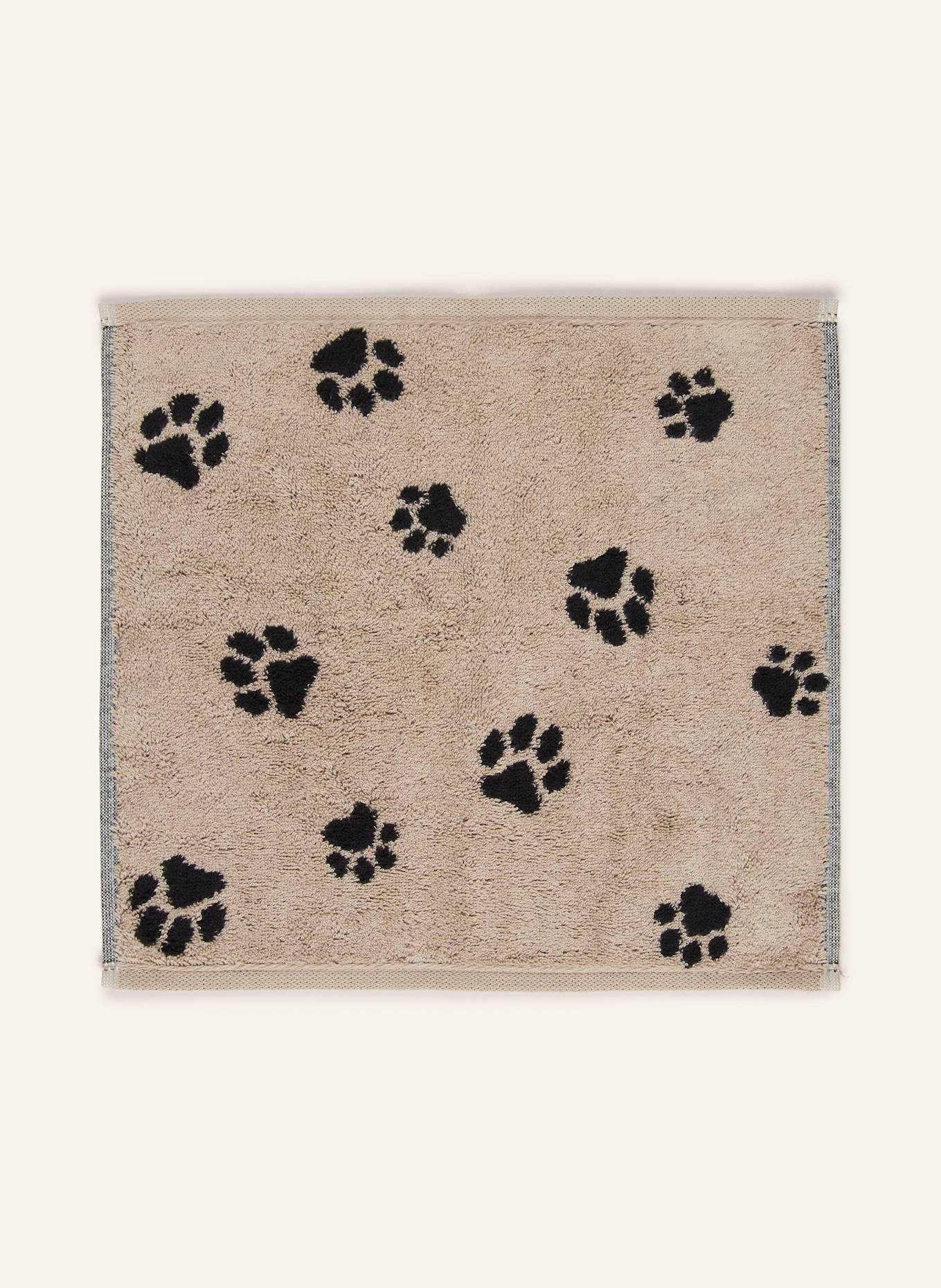 Cawö Lot de 3 gants de toilette WE LOVE DOGS: NOIR / BEIGE