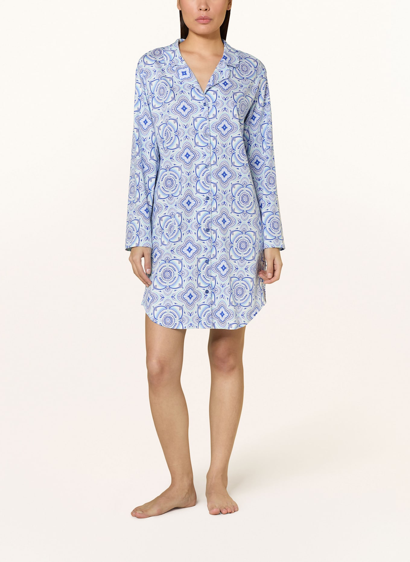 CALIDA Nachthemd ORIENT DREAMS: BLAU / WEISS / TÜRKIS