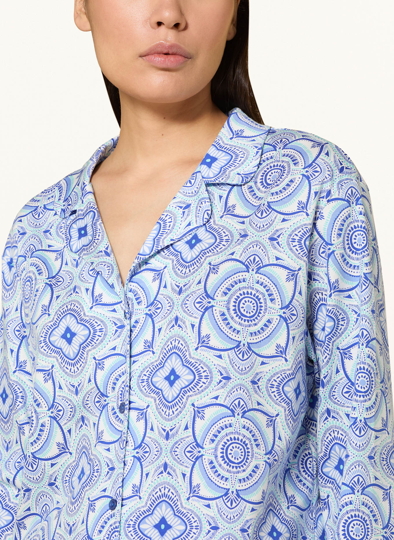CALIDA Nachthemd ORIENT DREAMS: BLAU / WEISS / TÜRKIS