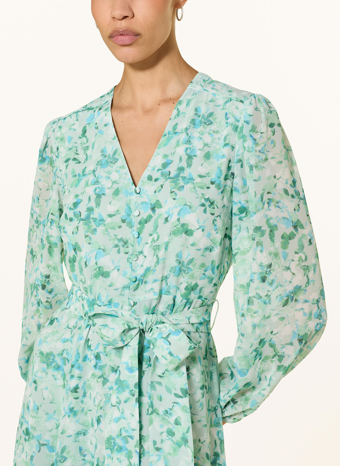 【HOBBS LONDON】Floral Thea Midi Dress ミディドレス HOBBS Dress THEA in green/ light green/ light blue