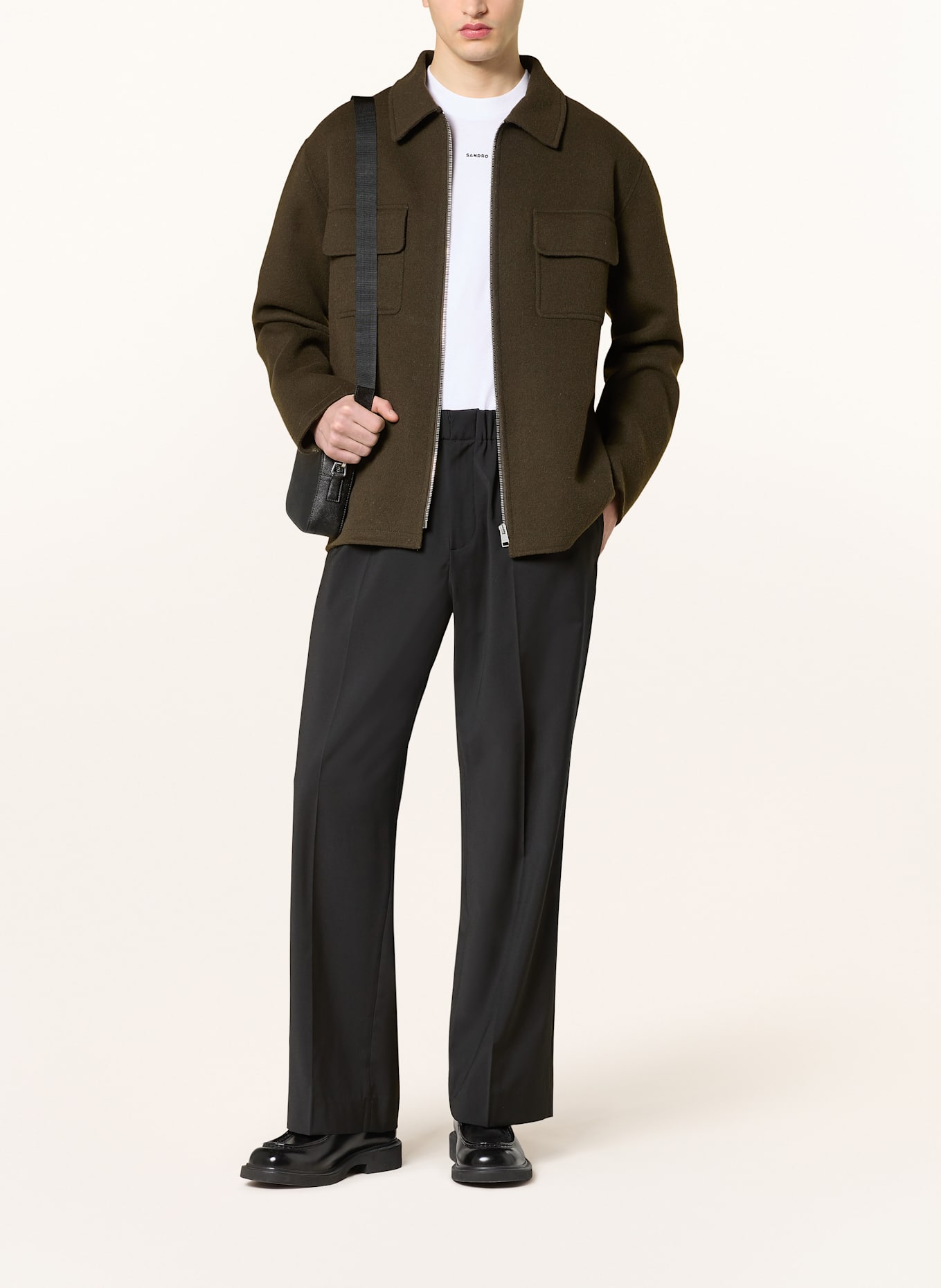 SANDRO Hose im Jogging-Stil Regular Fit: SCHWARZ